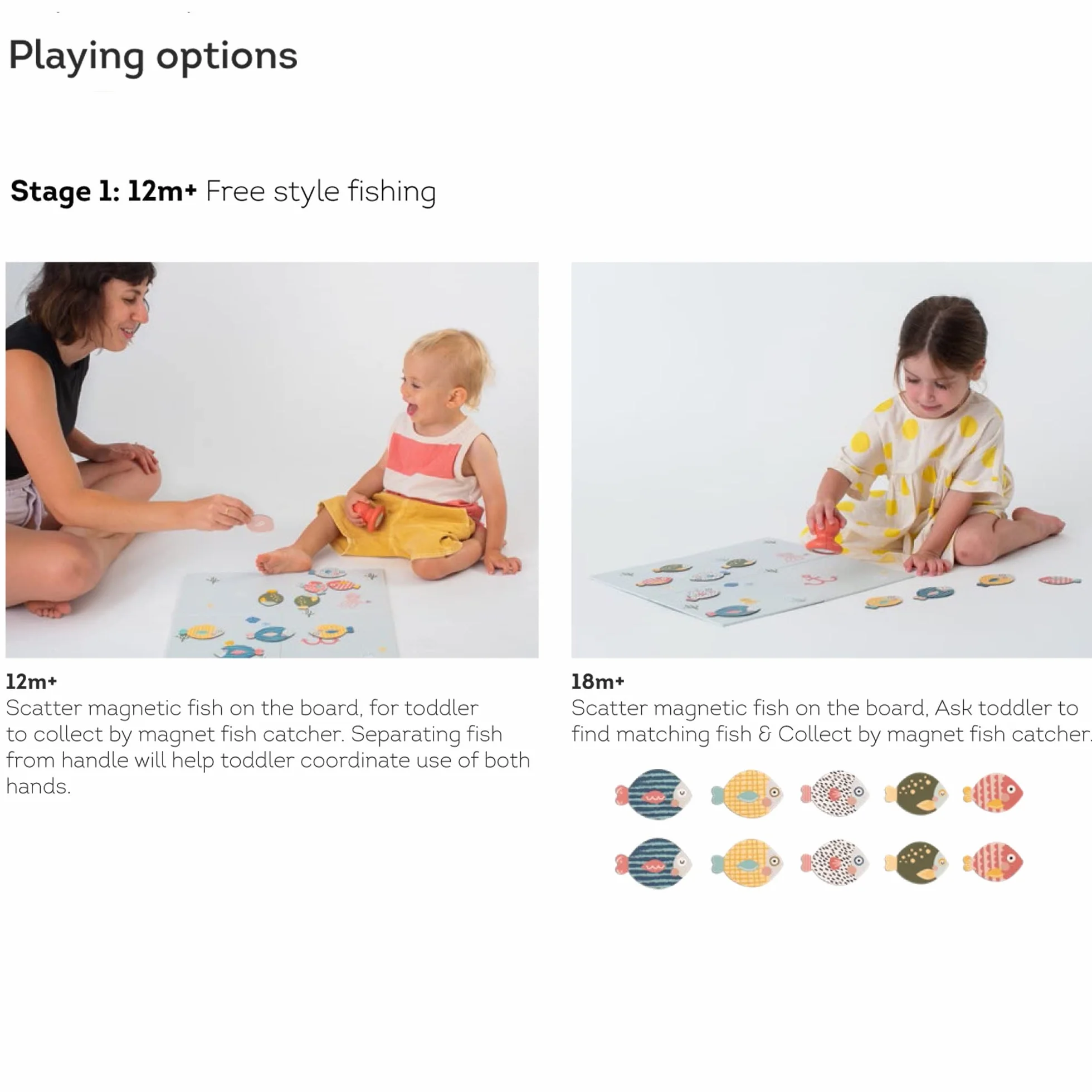 Taf Toys My First Magnetic Fishing Game. Double-Sided Fish Board Game. 6 in 1 Educational Toy for Toddlers. Catch, Count, Sort Fun. Gift Suitable for Boys & Girls 1 Year Old +