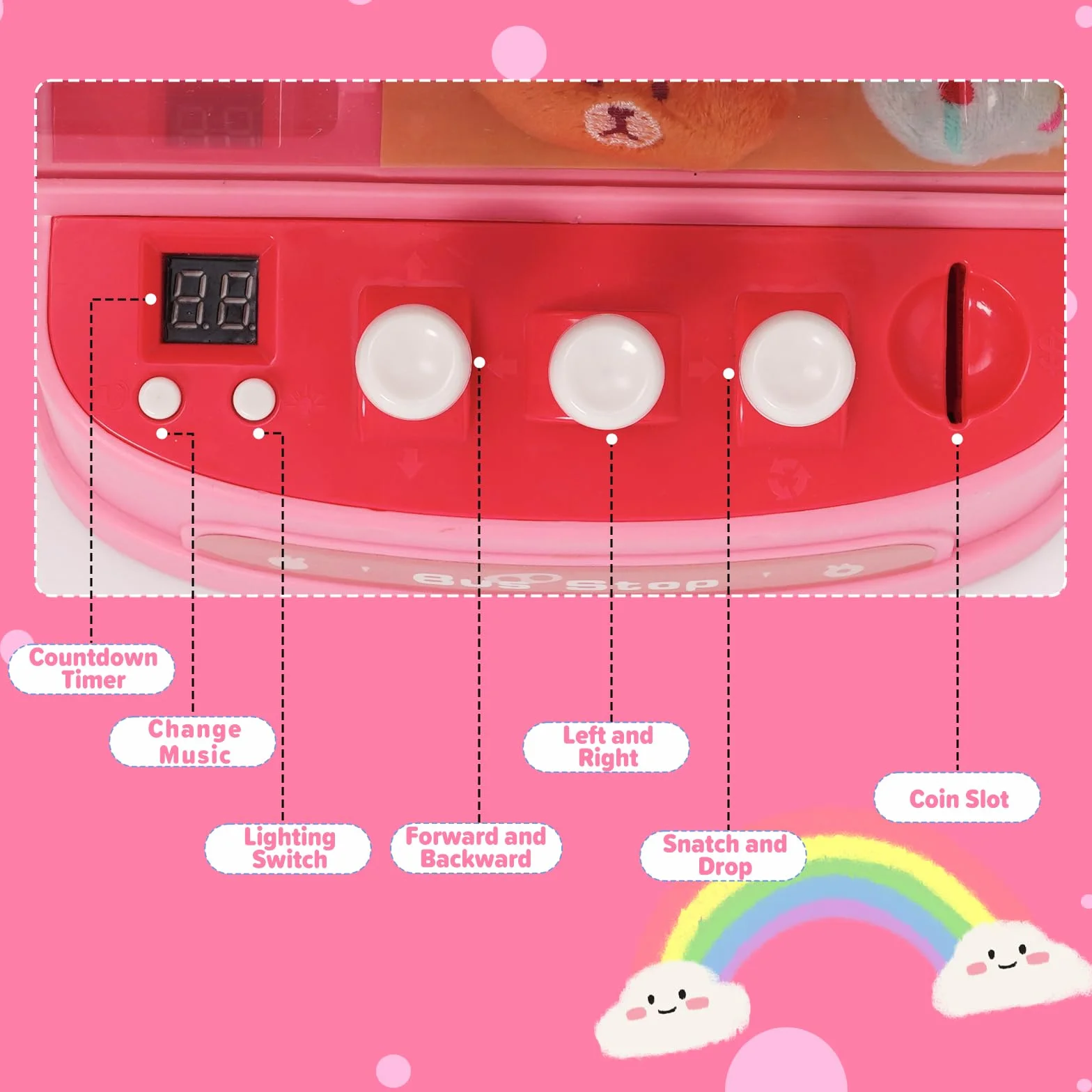 Mini automat chwytakowy Candy Doll z kierownicą Gachapon Grabber automat do słodyczy z wkładarką monet i wysięgnikiem automat do pluszaków zabawki chwytakowe dla dzieci