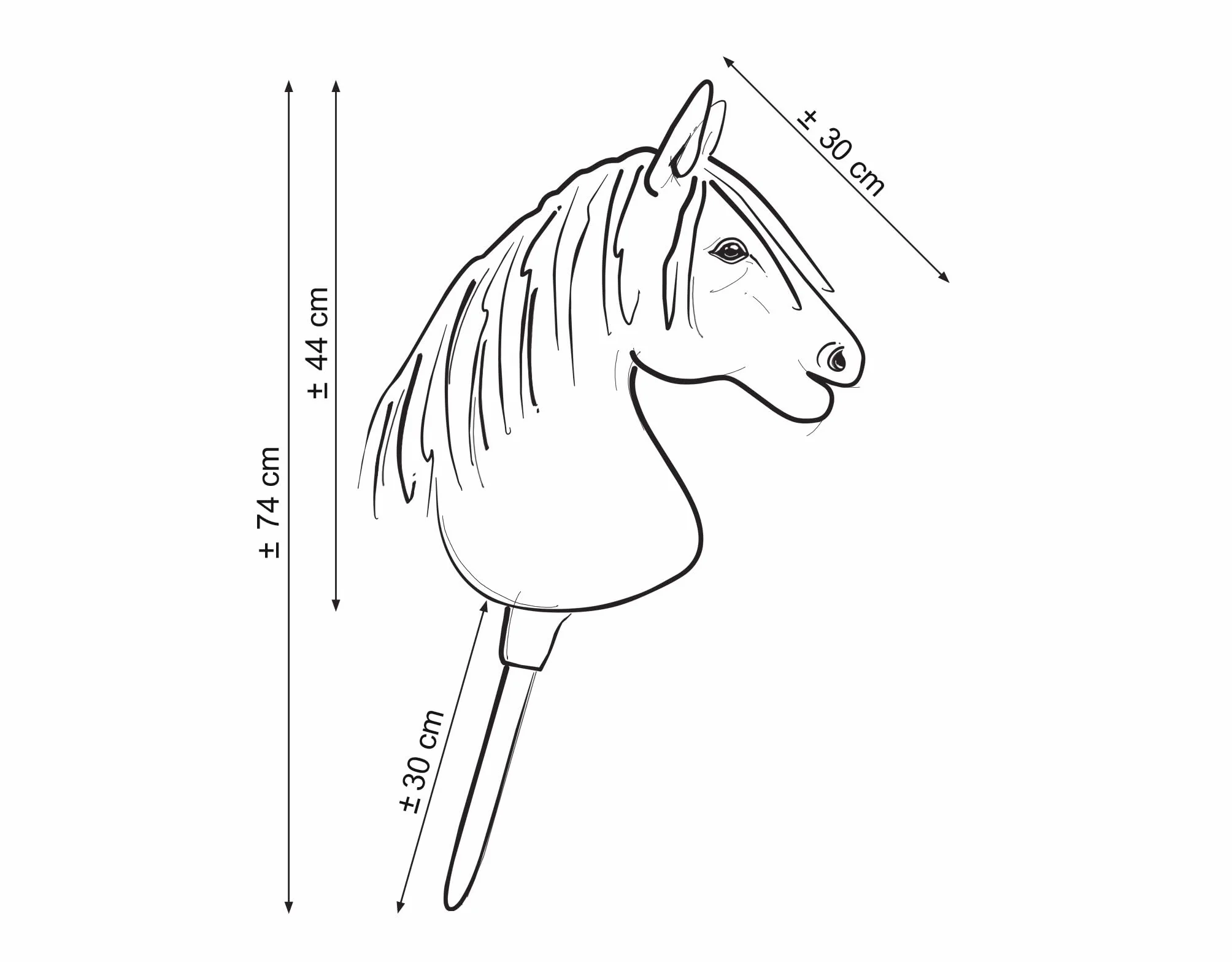 Hobby Horse Duży koń na kiju Premium - tarantowaty A3