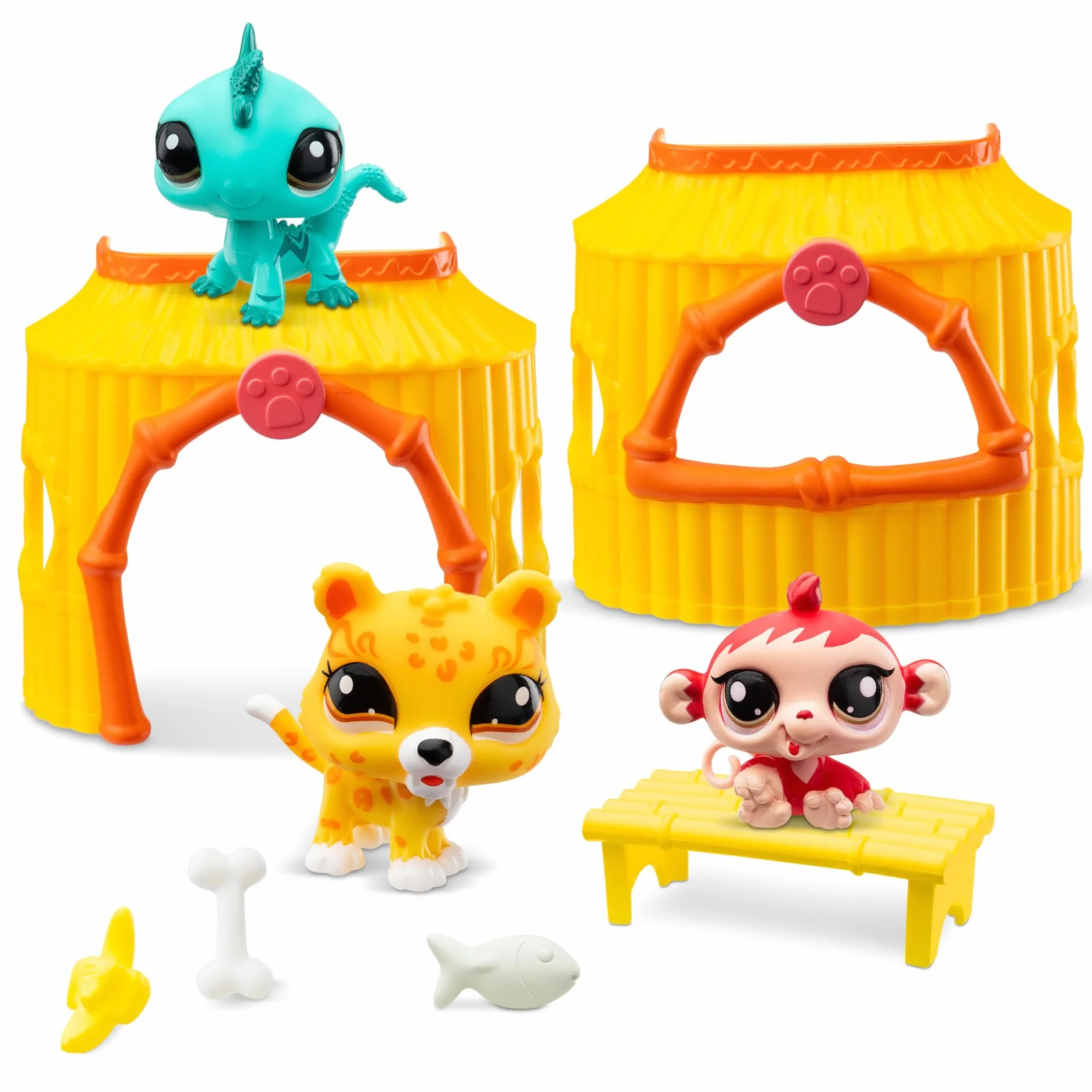 Littlest Pet Shop Tiki Jungle Zestaw do Zabawy, Wielokolorowy, 6,3 x 5,7 x 4 cm