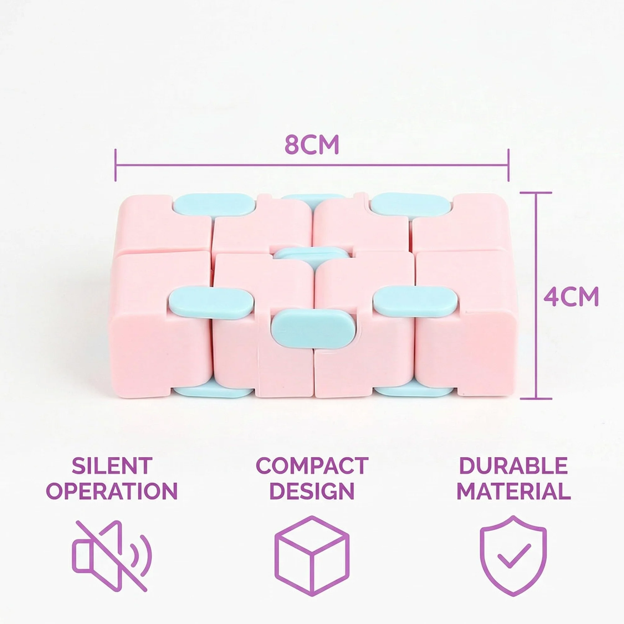2 sztuki zabawek Fidget Infinity Cube dla dorosłych i dzieci, ulga w stresie i niepokoju, Killing Time Fidget Toys Nieskończona kostka dla pracowników biurowych (niebieski i różowy)