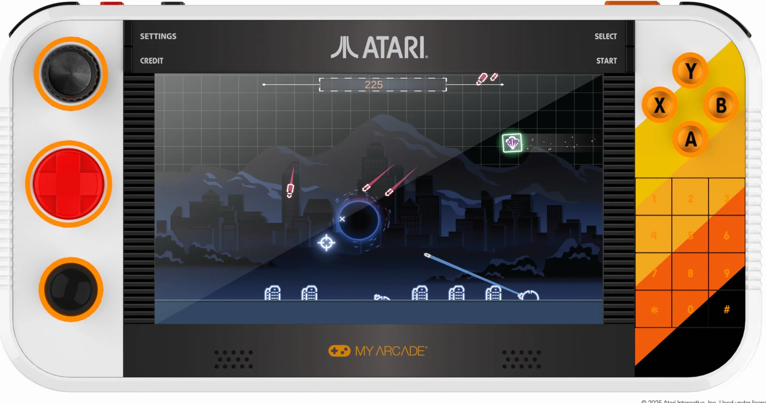 MY ARCADE Atari Gamestation Go, Retro Portable Gaming Console with 200+ Games, 7-inch Screen, Wi-Fi, Rechargeable Battery