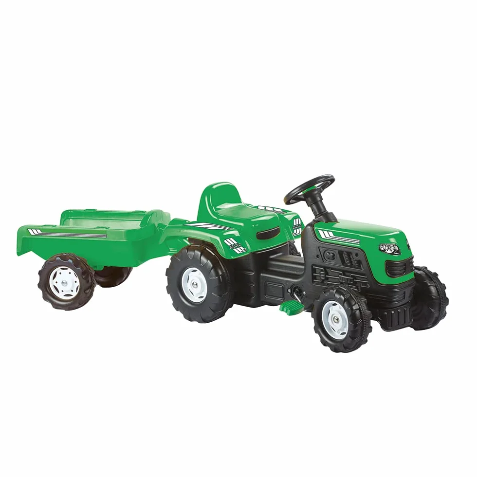 Wypełniony traktor z przyczepą Ranchero, zielony