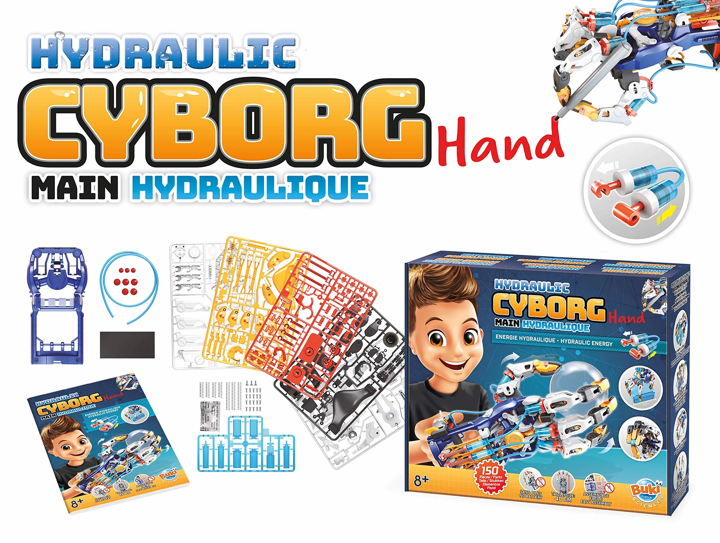 Buki Hydraulic Cyborg Hand Zestaw Doświadczalny, Wielokolorowy, 37.2 x 7.5 x 32.2 cm; 700 g