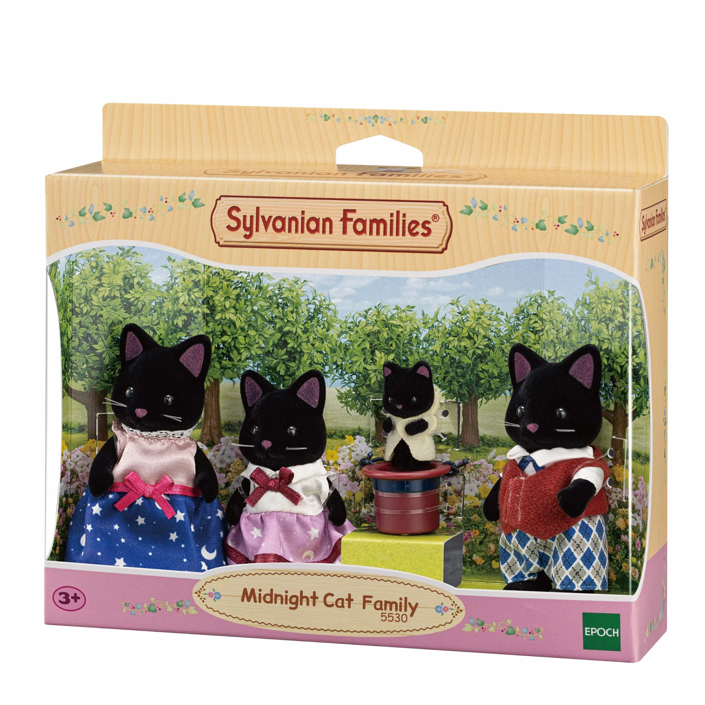 Sylvanian Families Rodzina Czarnych Kotków Zestaw do Zabawy z Lalką, Wielokolorowy, ‎4.5 x 3.3 x 8.5 cm; 140 g