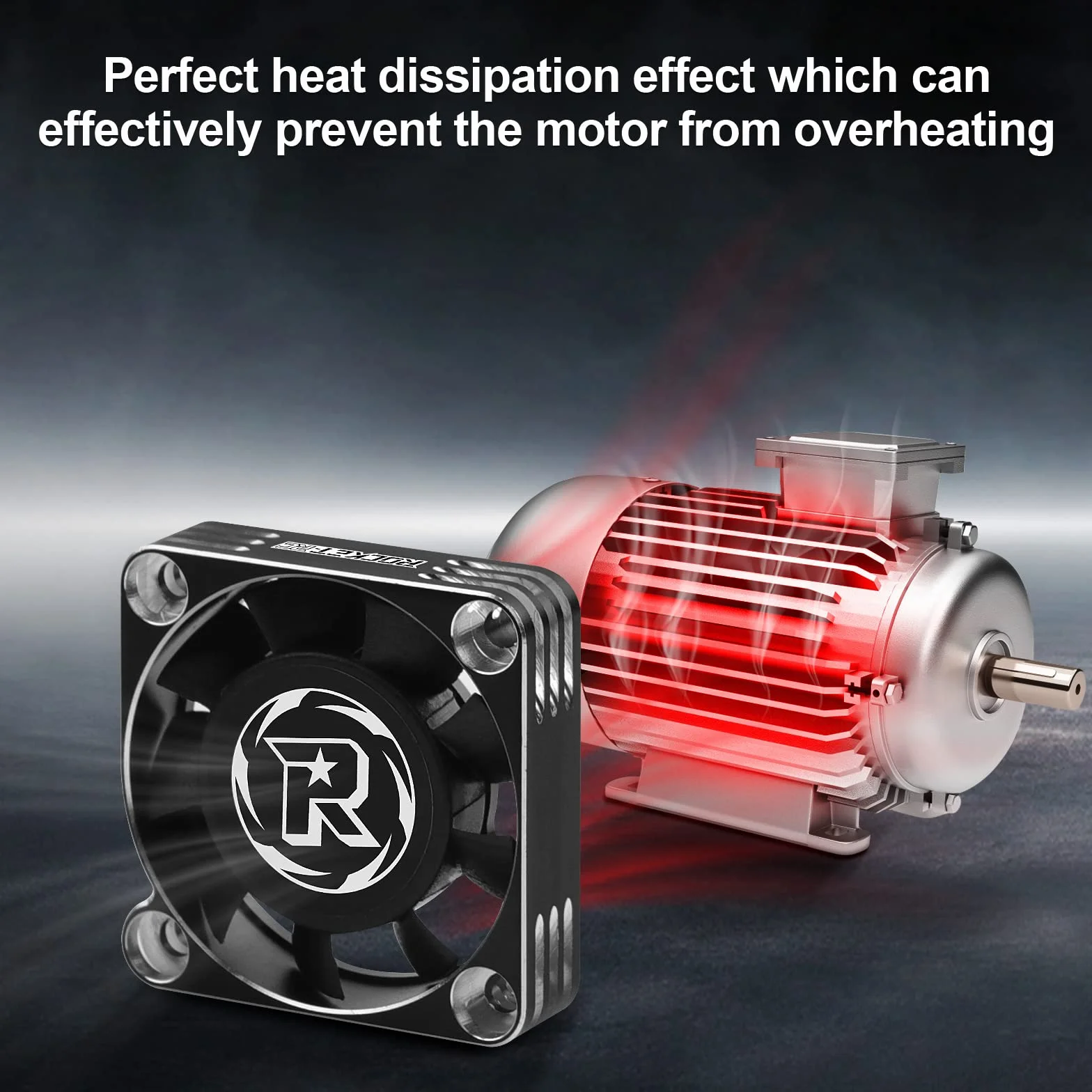 RC wentylator do silnika 40 mm 16000RPM 3650 540 550 ESC radiator silnika bezszczotkowy wentylator do 1/12 1/10 1/8 skali samochodu RC (Srebrny Czarny)