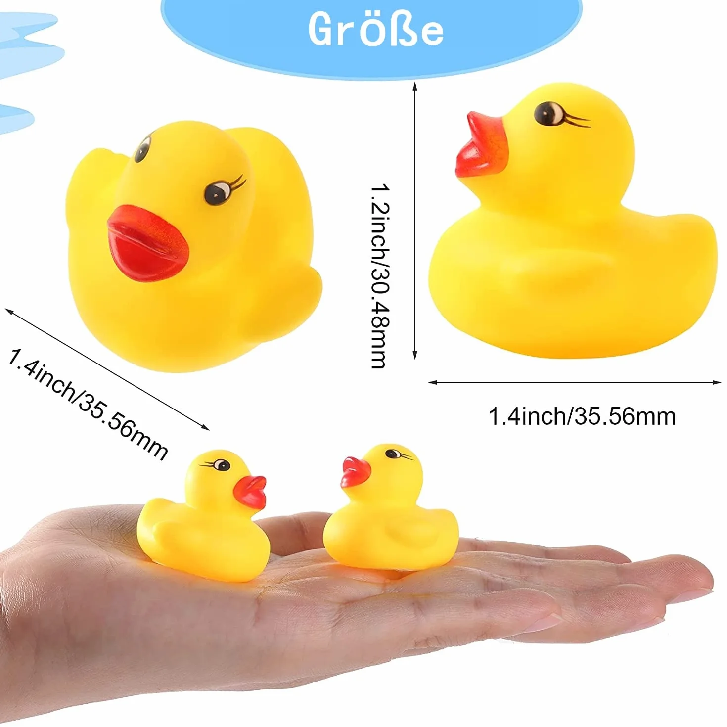 Voarge 50 sztuk gumowych zabawek do kąpieli, klasyczne piszczące kaczki do wanny, zabawki kąpielowe dla dużych i małych, mini kaczka, zabawka do wanny pod prysznic, na urodziny, na imprezę