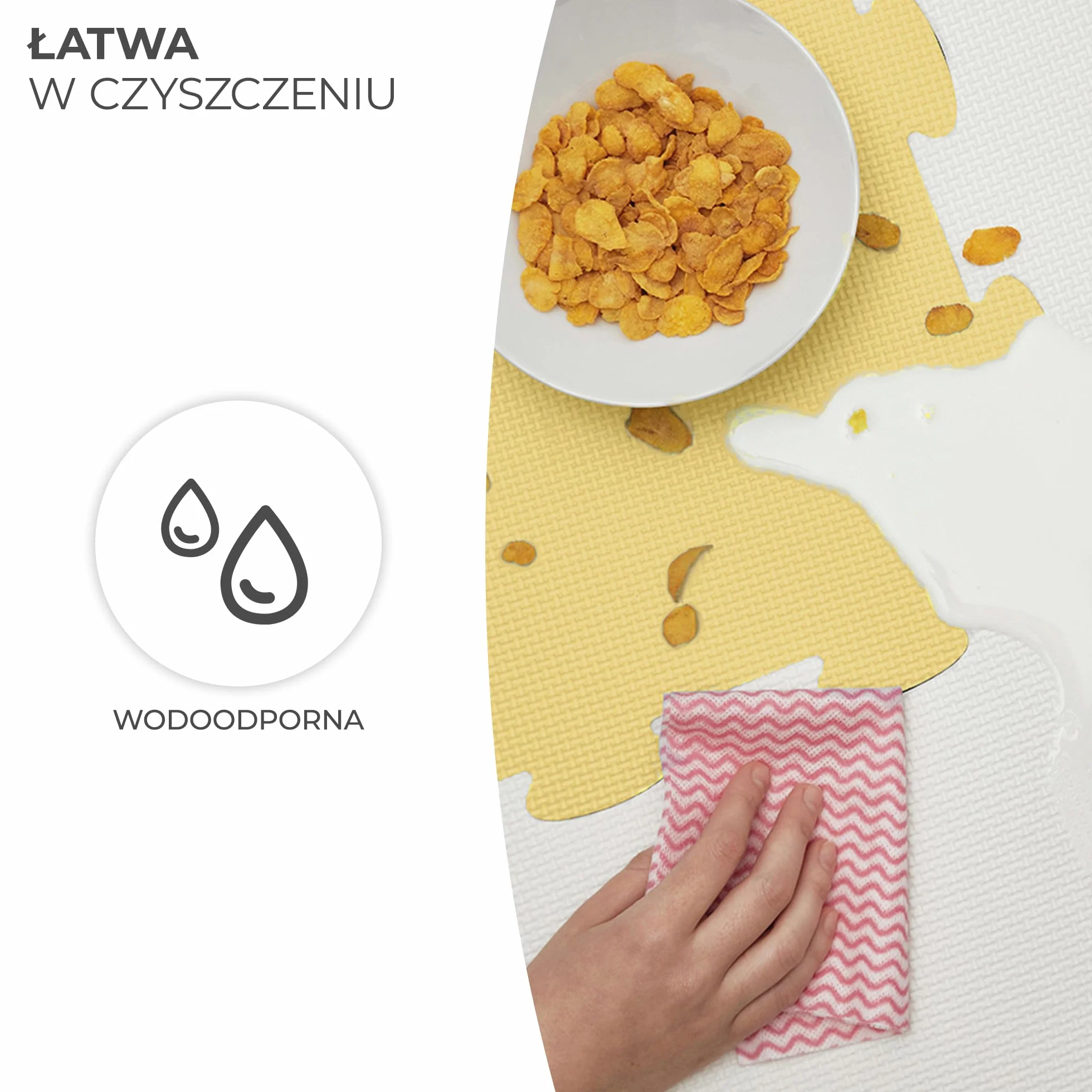 Kinderkraft LUNO SHAPES Mata piankowa, Wielofunkcyjna, Puzzle 30 elementów, Wodoodporna, Izolacja od podłogi, Antypoślizgowa powierzchnia, Łatwe czyszczenie, Torba do transportu w zestawie, Żółty