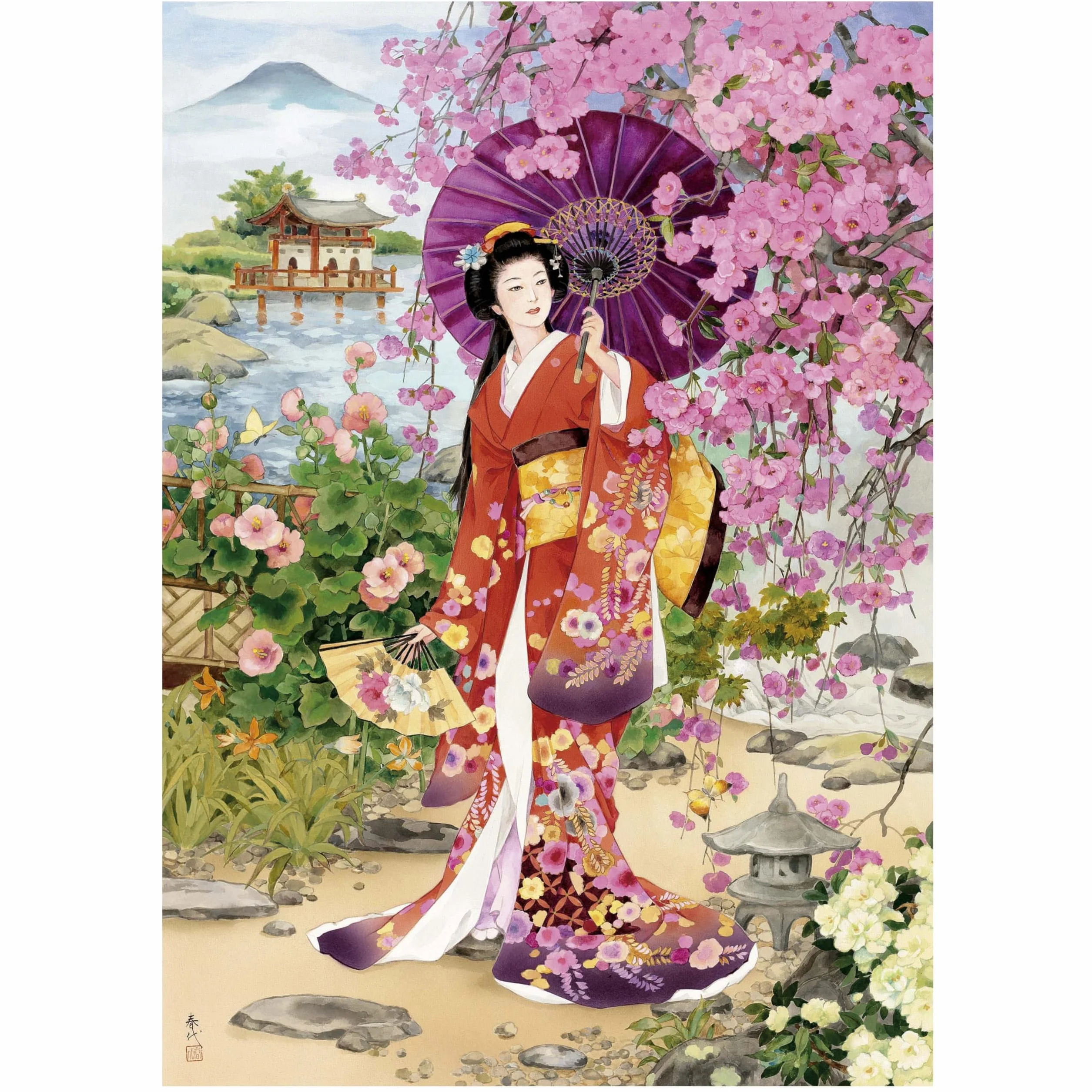 Educa - Teien, Haruyo Morita | Puzzle 1000 elementów dla dorosłych Wymiary: 48 x 68 cm w zestawie puzzle z ogonem fix. Od 14 lat (19917)