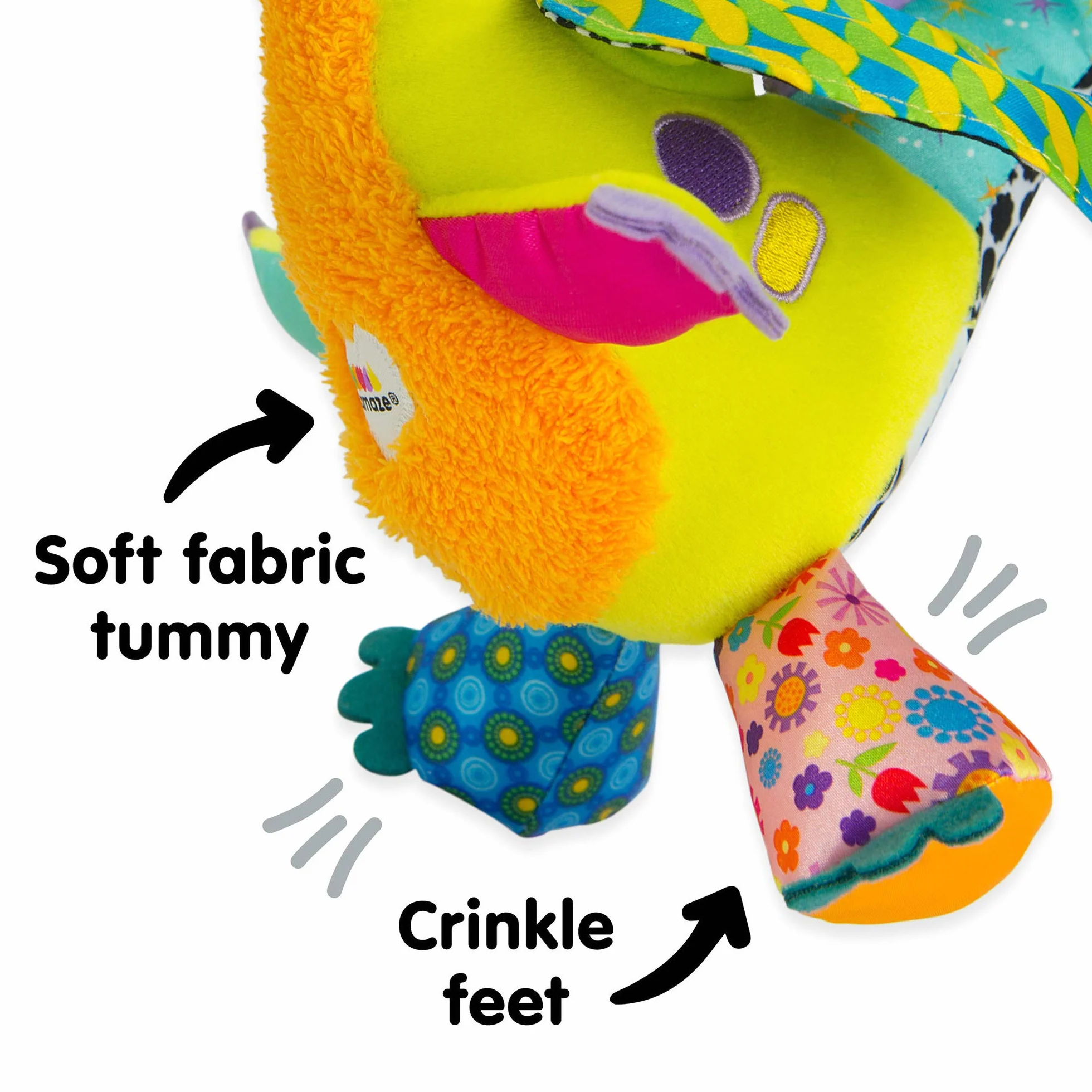 LAMAZE Flip Flap Dragon, Clip on Pram and Pushchair Newborn Baby Toy, Sensory Toy for Babies Boys and Girls from 0 to 6 Months