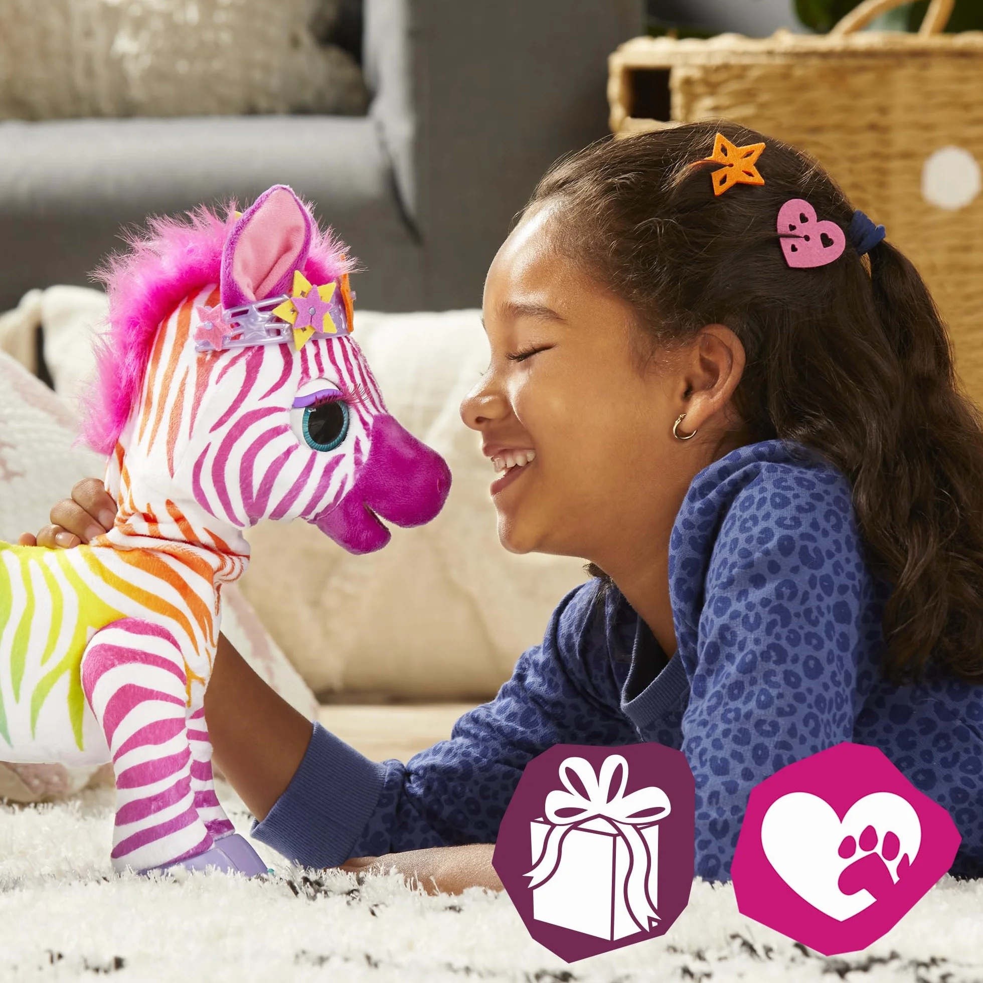 furReal Zenya, Moja tęczowa zebra, interaktywna zabawka dla dziewczynek i chłopców od 4 lat