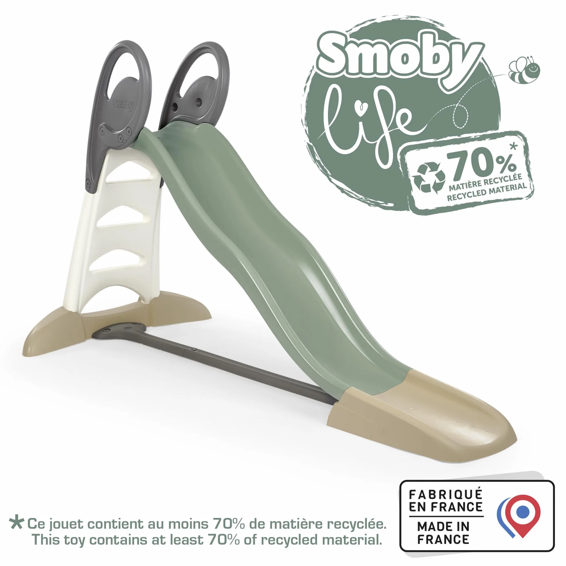 Smoby Life - zjeżdżalnia XL - 2m30 podwójna poślizg - gra outdoorowa dla dzieci - plastik z recyklingu - od 3 lat - 820303