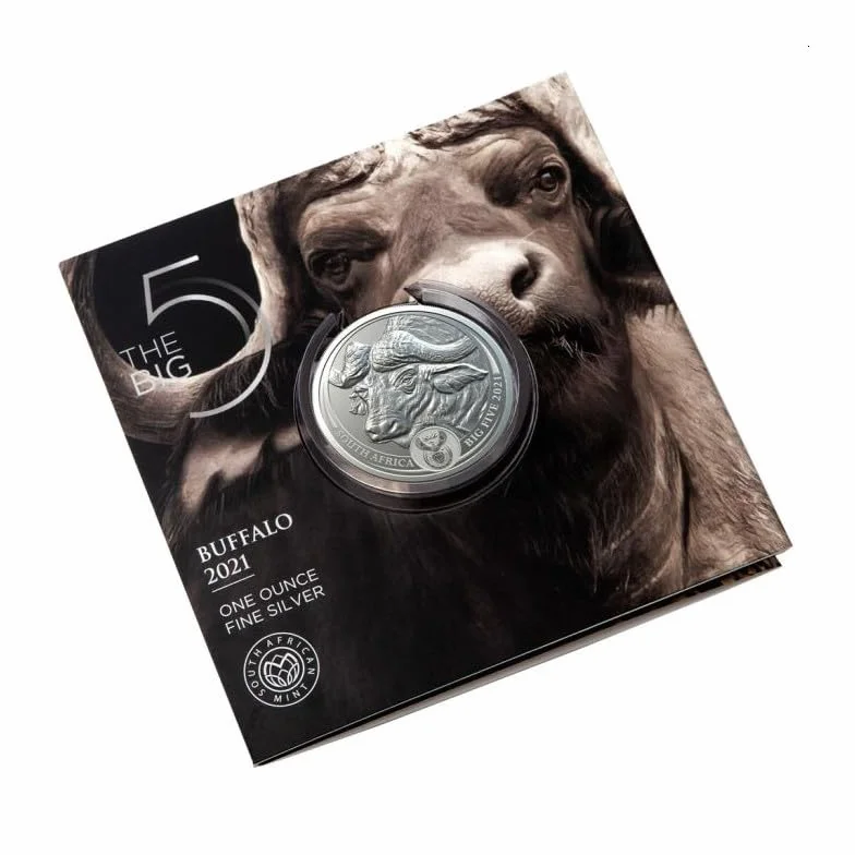 1 OZ srebrna moneta seria Big Five (5.) Buffalo Buffalo 2021 OVP w blistrze tylko 15 000 sztuk TOP, srebro