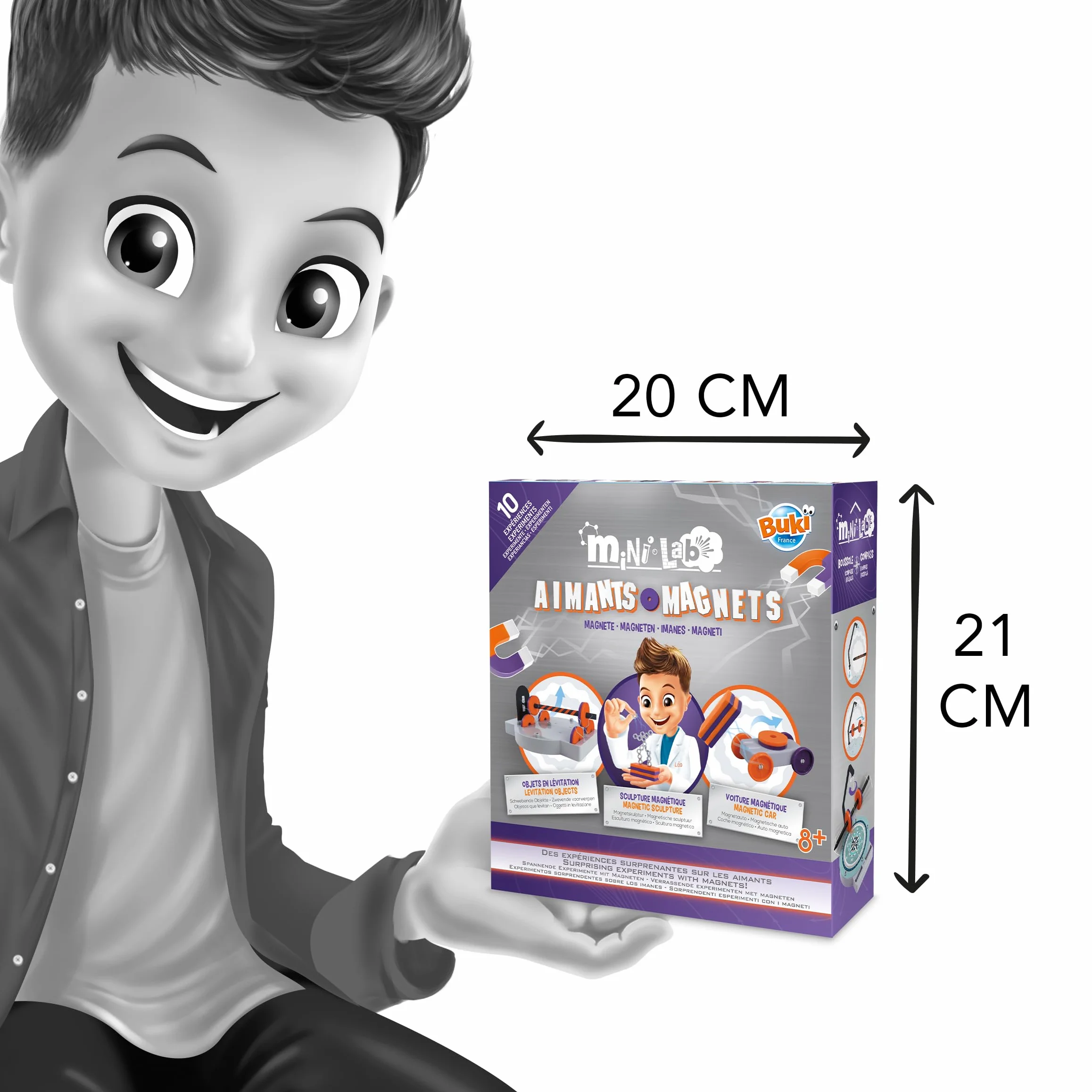 BUKI 3018 - Mini Lab Magnesy - Zestaw eksperymentów z magnesami – Odkryj magnetyzm i lewitację! Edukacyjna zabawka dla dzieci 8+