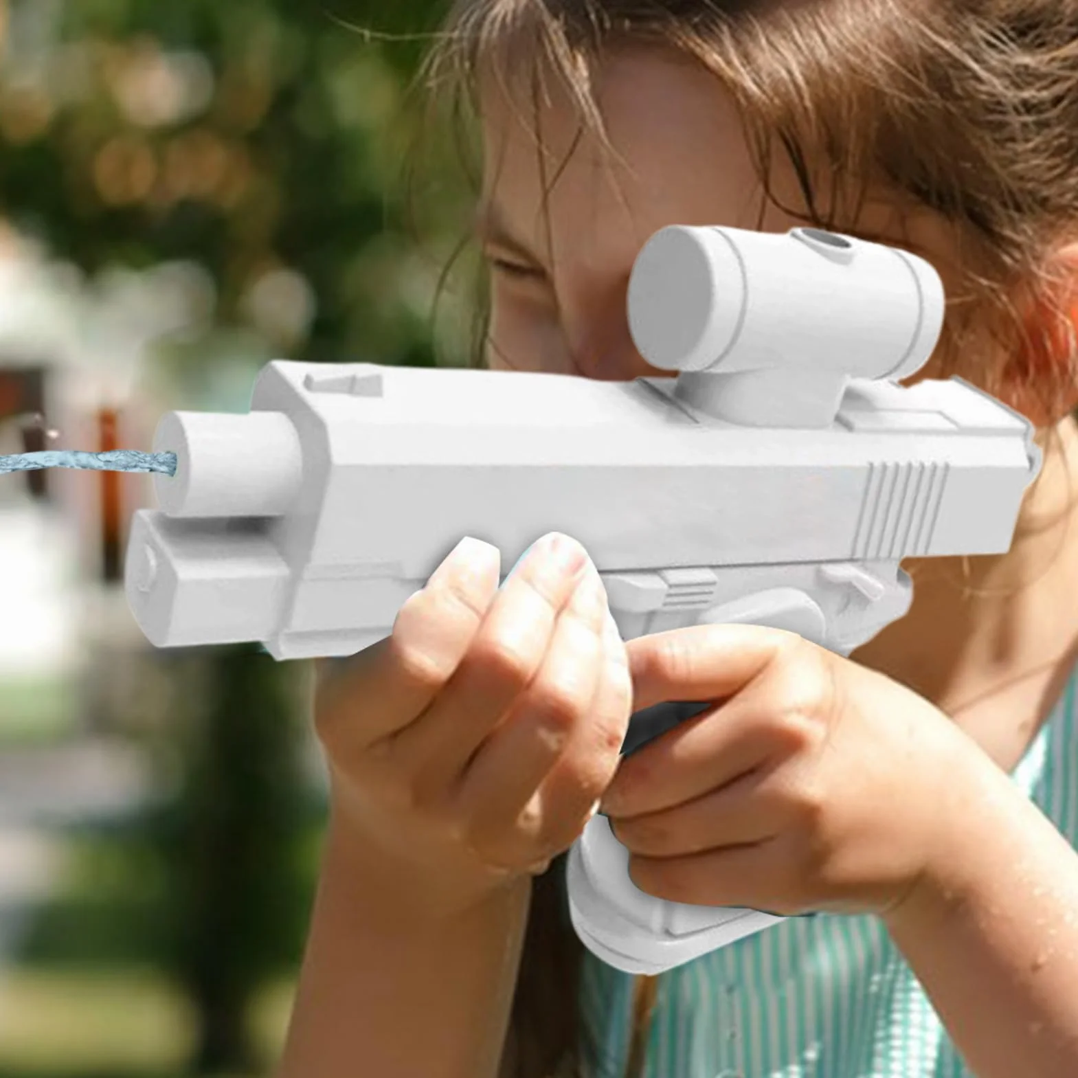 Prank dwukierunkowy pistolet na wodę, odwrócony spray do wody Squirter Toys | Zabawka do wyciskania wody | Pistolet na wodę może być używany z przodu i z tyłu, latem na świeżym powietrzu, do kąpieli