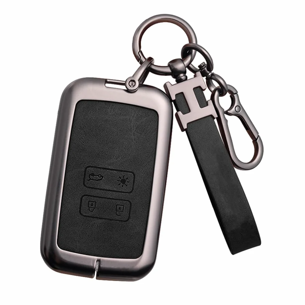 Etui na kluczyki samochodowe dla Renault Clio Megane Koleos Kadjar Kangoo Twingo Talisman Captur Espace Dacia Duster 4 przyciski złącze cynkowe Etui na kluczyki samochodowe (Czarny)