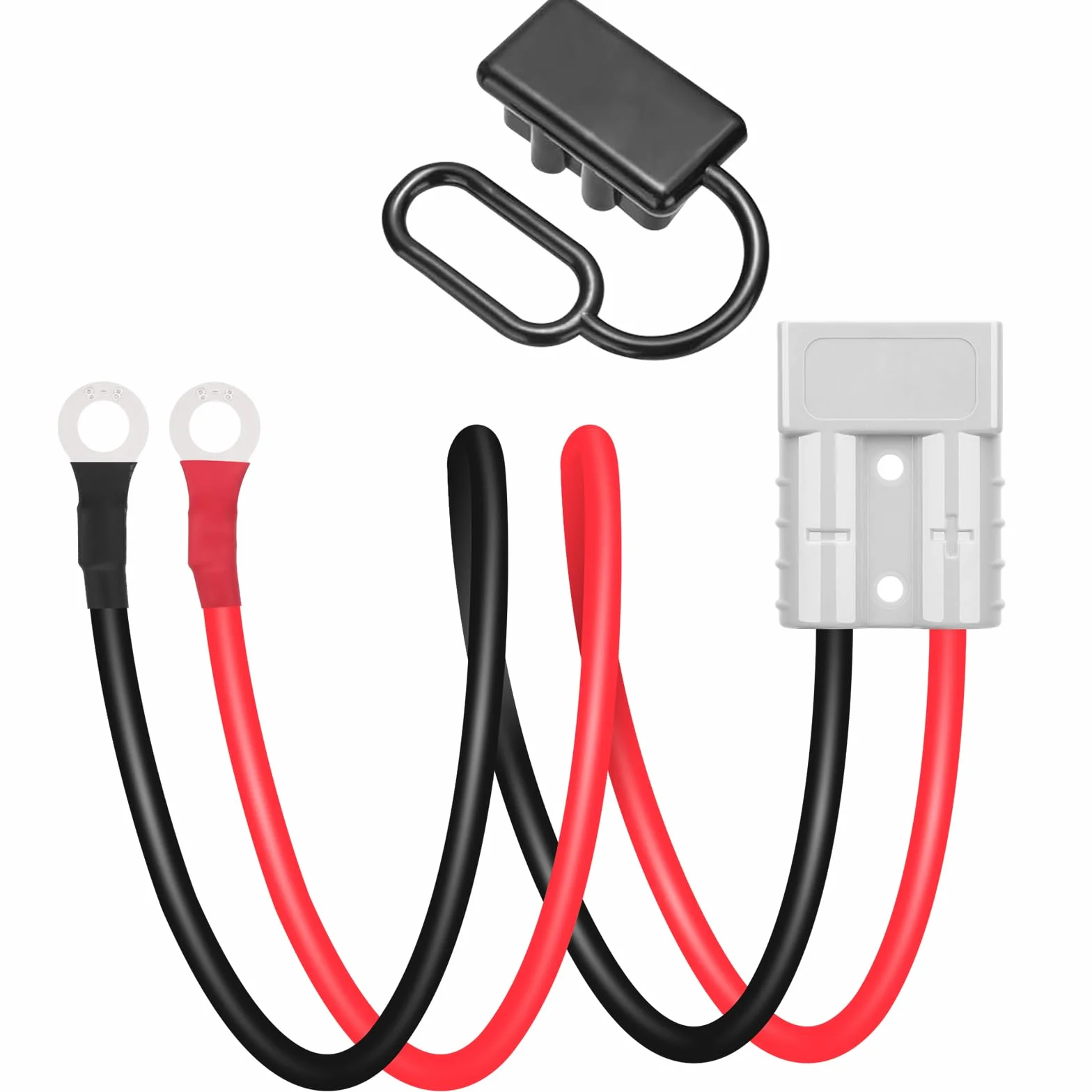 Przyłącze akumulatora 50 A, 600 V, wtyczka z kablem do O-ring, 10 AWG, 50 cm, wtyczka do wózka widłowego i wciągarki przyczepy