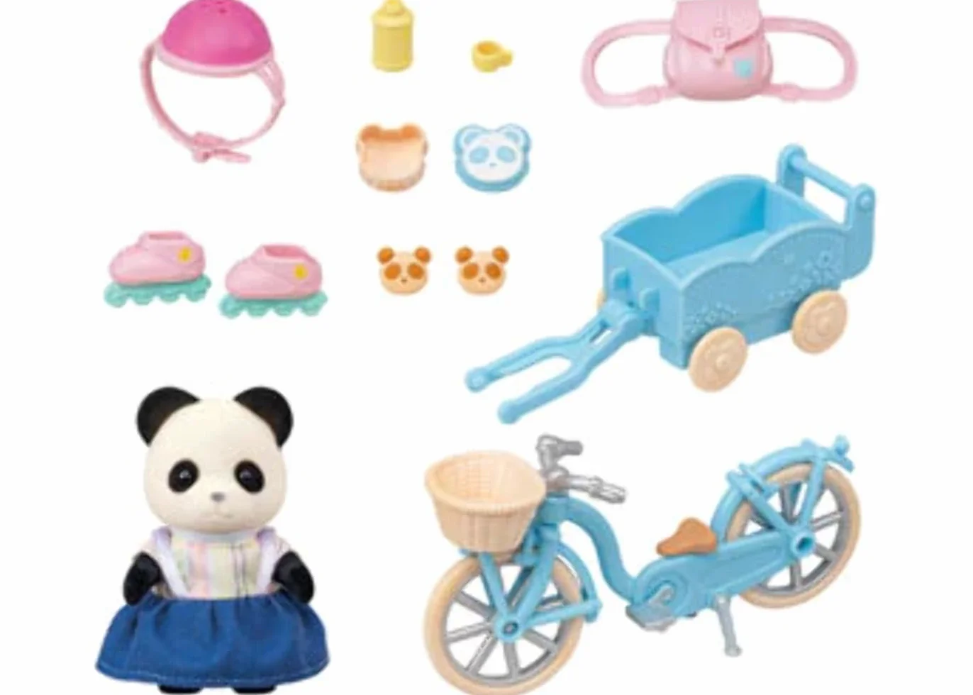 Sylvanian Families Zestaw rowerowy i łyżwiarski - Panda Girl- domek dla lalek zestaw do zabawy 5652