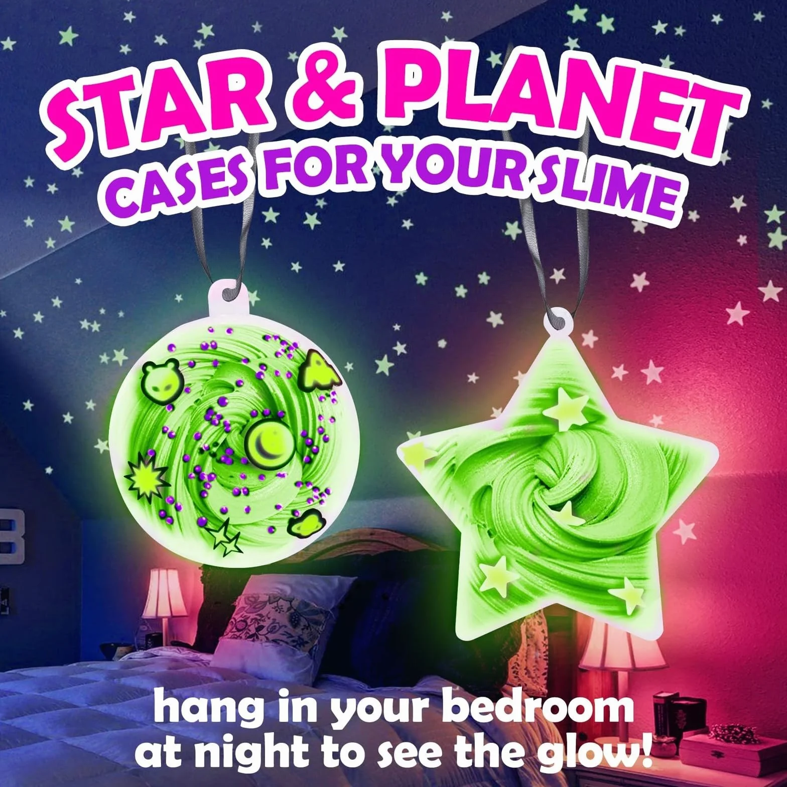 Original Stationery: Zestaw Galaxy Slime z klejem świecącym w ciemności i gwiazdkami do tworzenia brokatu i galaktycznego szlamu! dla dziewcząt i chłopców