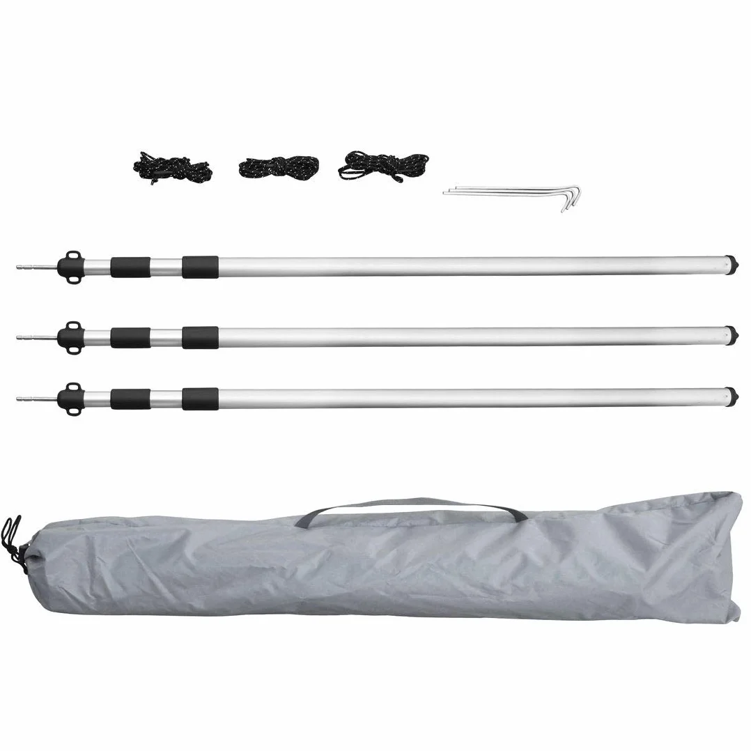 yourGEAR żagle przeciwsłoneczne do przyczep kempingowych, 4 x 2,4 m, dach ochrony UV 50+, wodoszczelny, 5000 mm, drążki do ustawiania