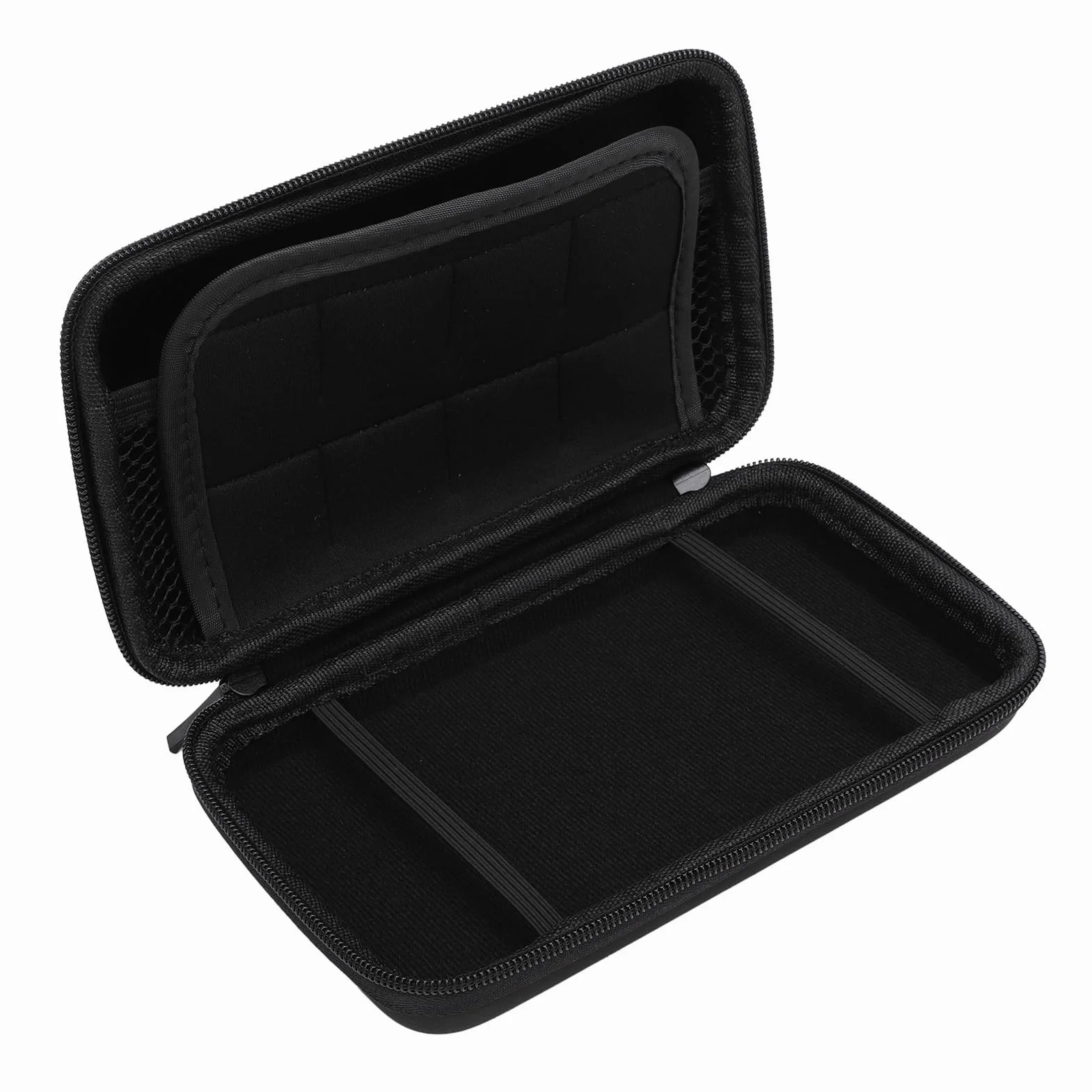 Plyisty Futerał do przenoszenia na 2DS XL, 2DS LL, nowy 3DS, 3DS i akcesoria, twardy futerał ochronny podróżny z 8 miejscami na gry i kieszenią wewnętrzną (czarny)
