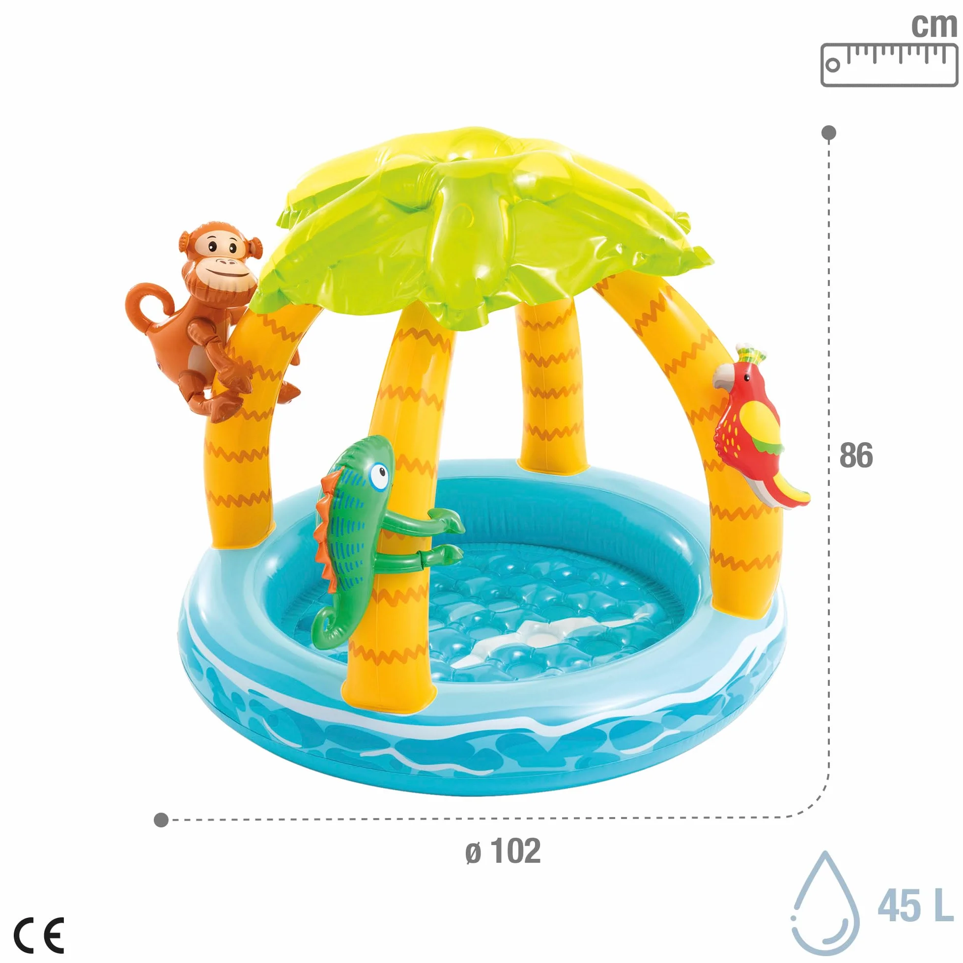 Intex Tropical Island basen dla niemowląt, wymiary po nadmuchaniu: 102 cm x 86 cm (58417NP)