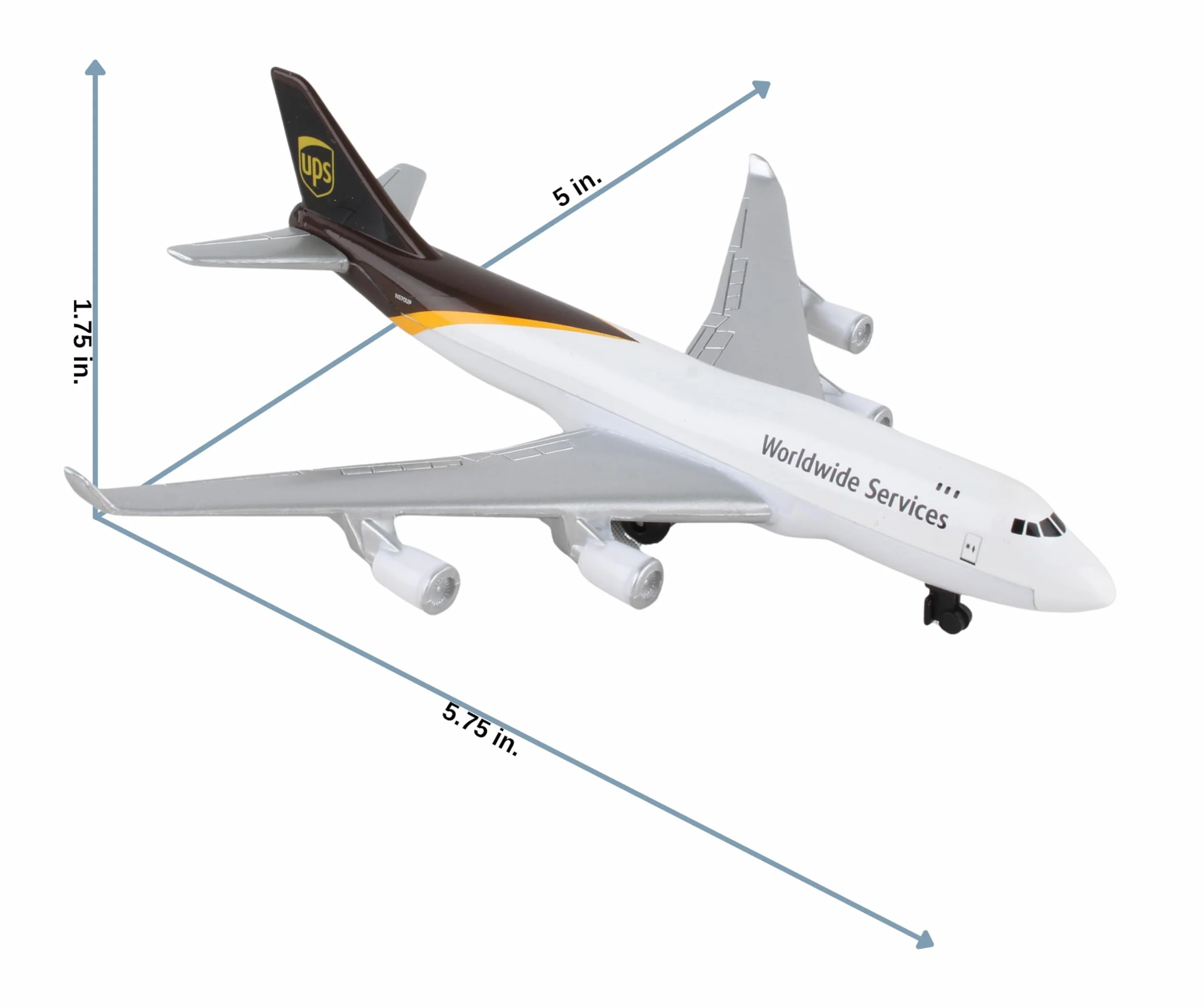 Herpa Toys Single Airplane UPS, mała skala, model samolotu, kolekcjonowanie, zabawa, miniaturowy model zabawkowy z tworzywa sztucznego – dla dzieci od 3 roku życia!