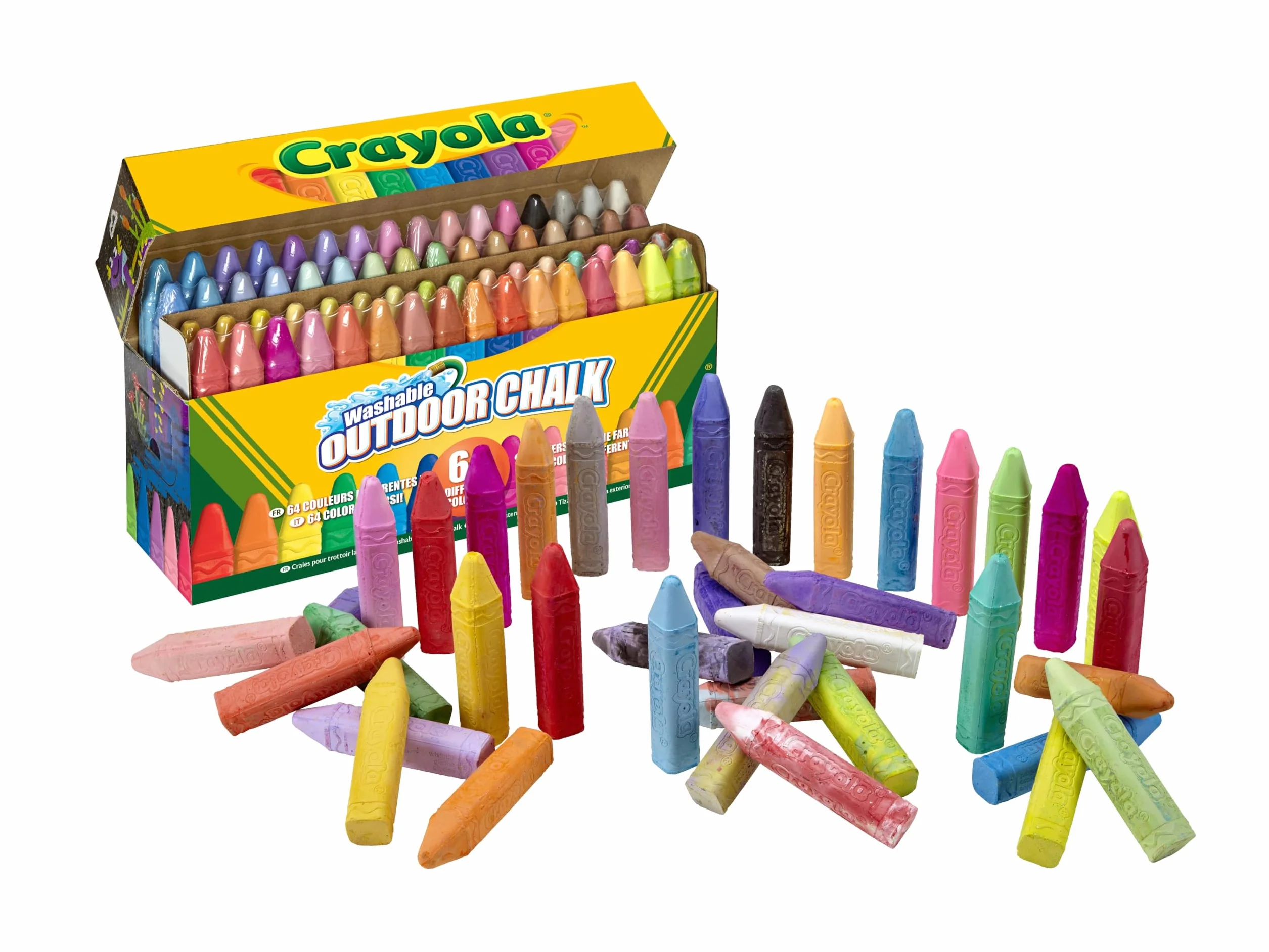Crayola Zmywalna kreda chodnikowa, wielokolorowa, 64 szt. (1 szt.)