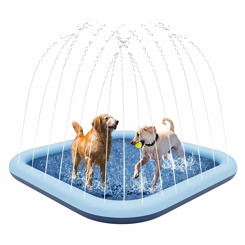 Zabawka wodna dla dzieci, do zabawy na świeżym powietrzu z funkcją antypoślizgową, 200 cm, podkładka Splash Pad dla dzieci, zabawka ogrodowa dla dzieci (kwadratowy, 200 cm)