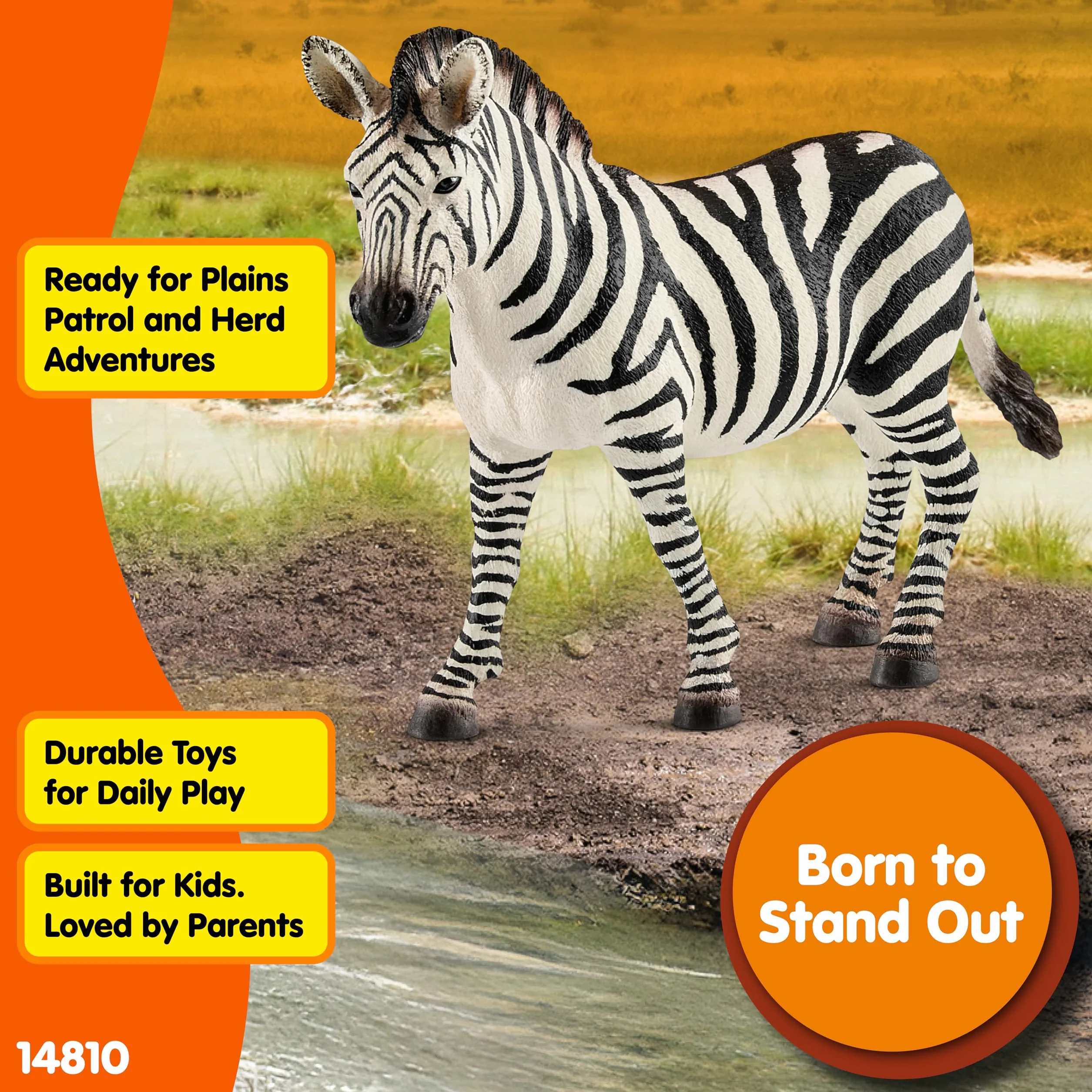 schleich WILD LIFE | Klacz zebry 14810 | Szczegółowa figurka zwierzęcia | Zabawka zoo | Prezent dla dziewczynek i chłopców | Figurka do zabawy od 3 lat | 12 × 3 × 9 cm