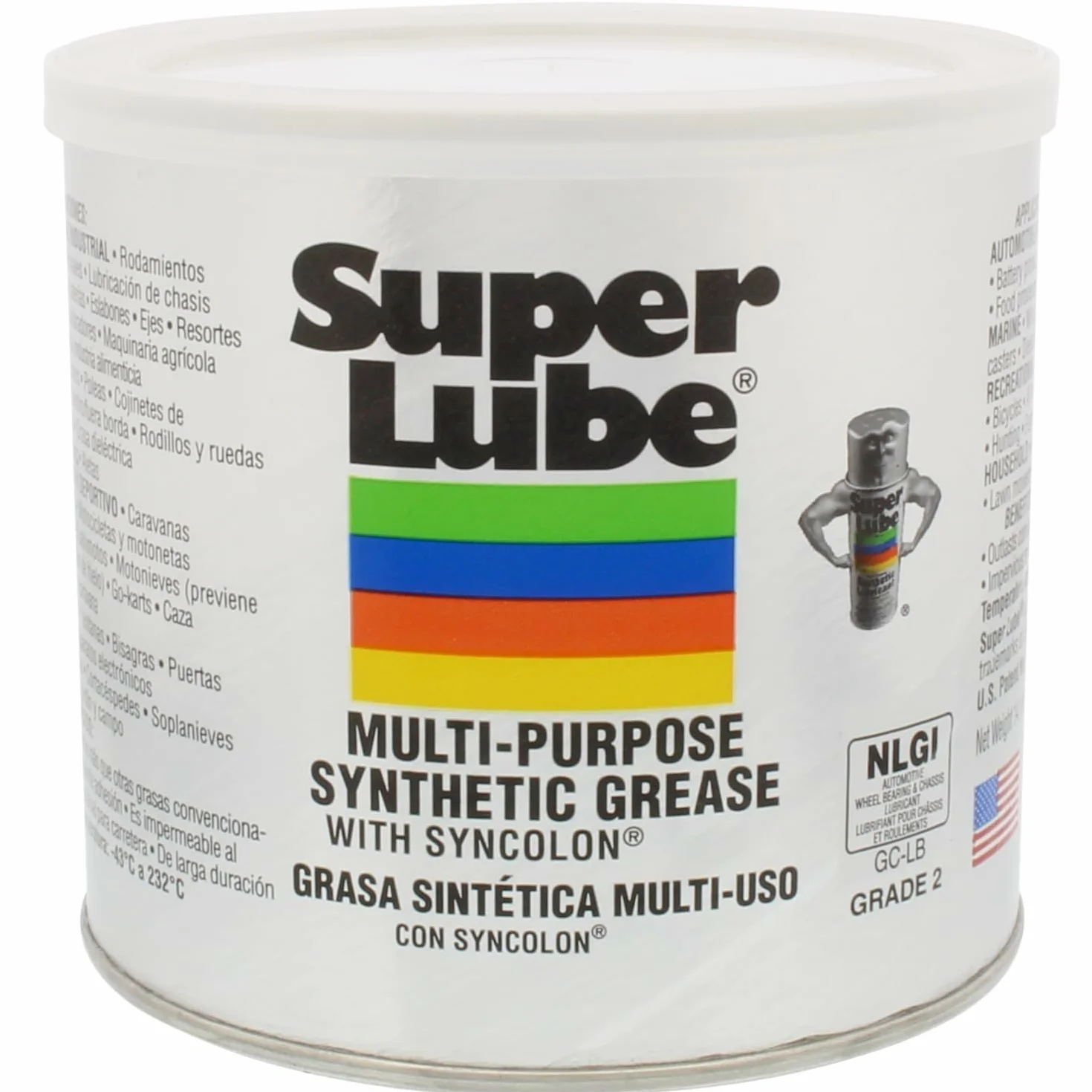 Super Lube 41160 Synthetic Grease (NLGI 2), 14,1 oz Canister, przezroczysty biały Super Lube
