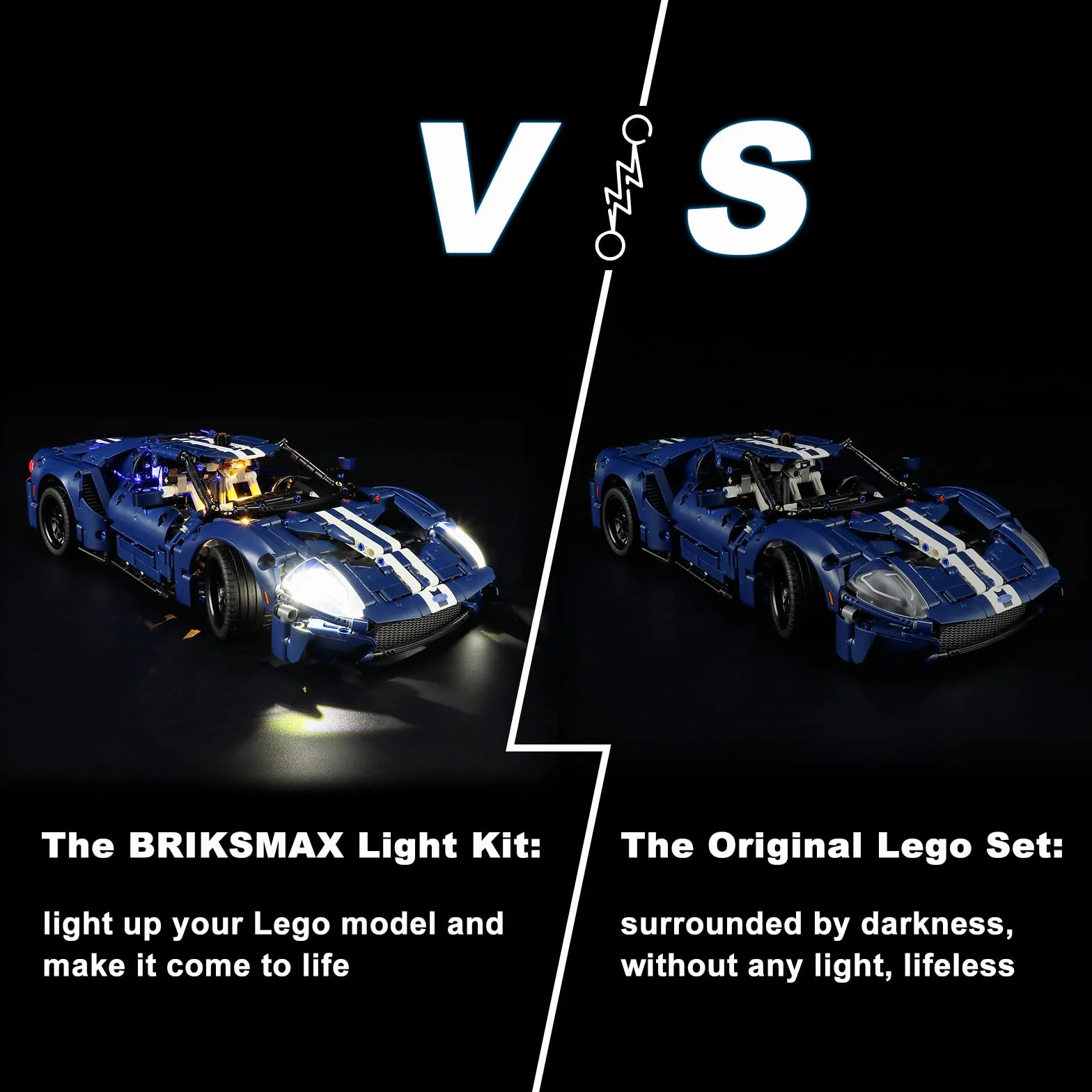 BRIKSMAX Zestaw oświetlenia LED do LEGO 42154 2022 Ford GT - kompatybilny z modelem klocków Lego Technic - nie zawiera zestawu Lego