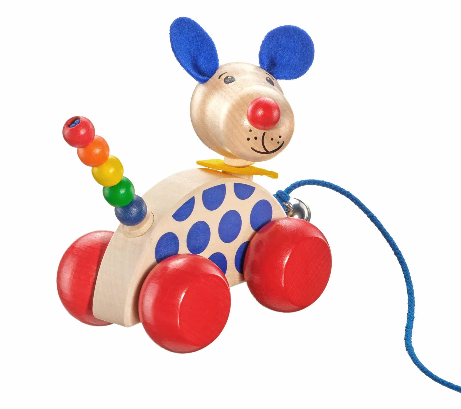 Selecta 62026 Pies Nico, zabawka do ciągnięcia, z drewna, 12 cm