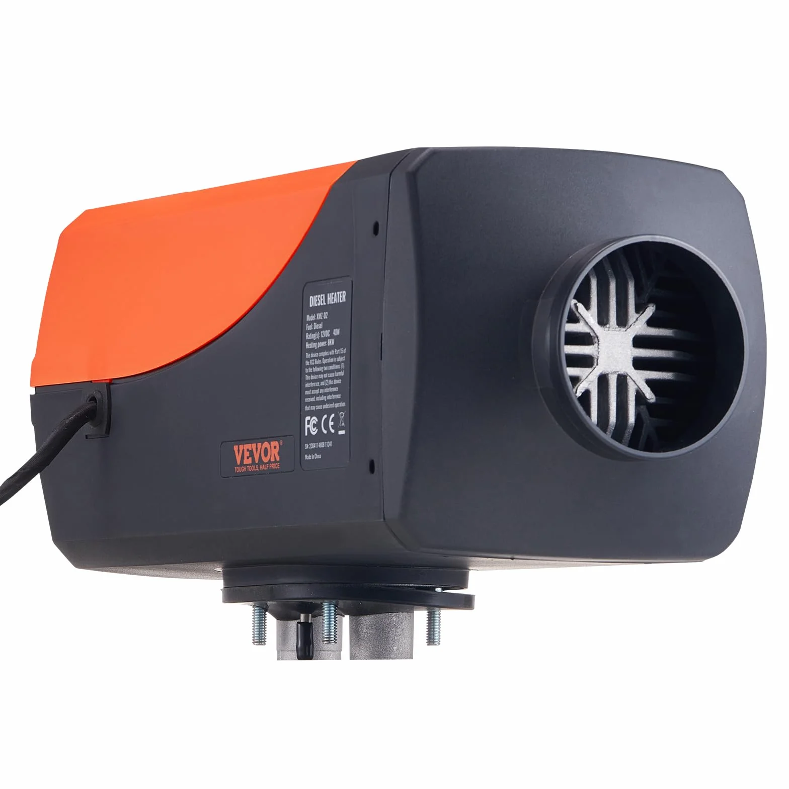 VEVOR Diesel Heater 12 V 8 kW Zużycie 0,16-0,62 L/h Diesel Air Heater 8-36 ℃ Regulacja 20-25 m² Inteligentne sterowanie LCD i pilot zdalnego sterowania Zbiornik 10 L do wnętrza ciężarówki łodzi RV