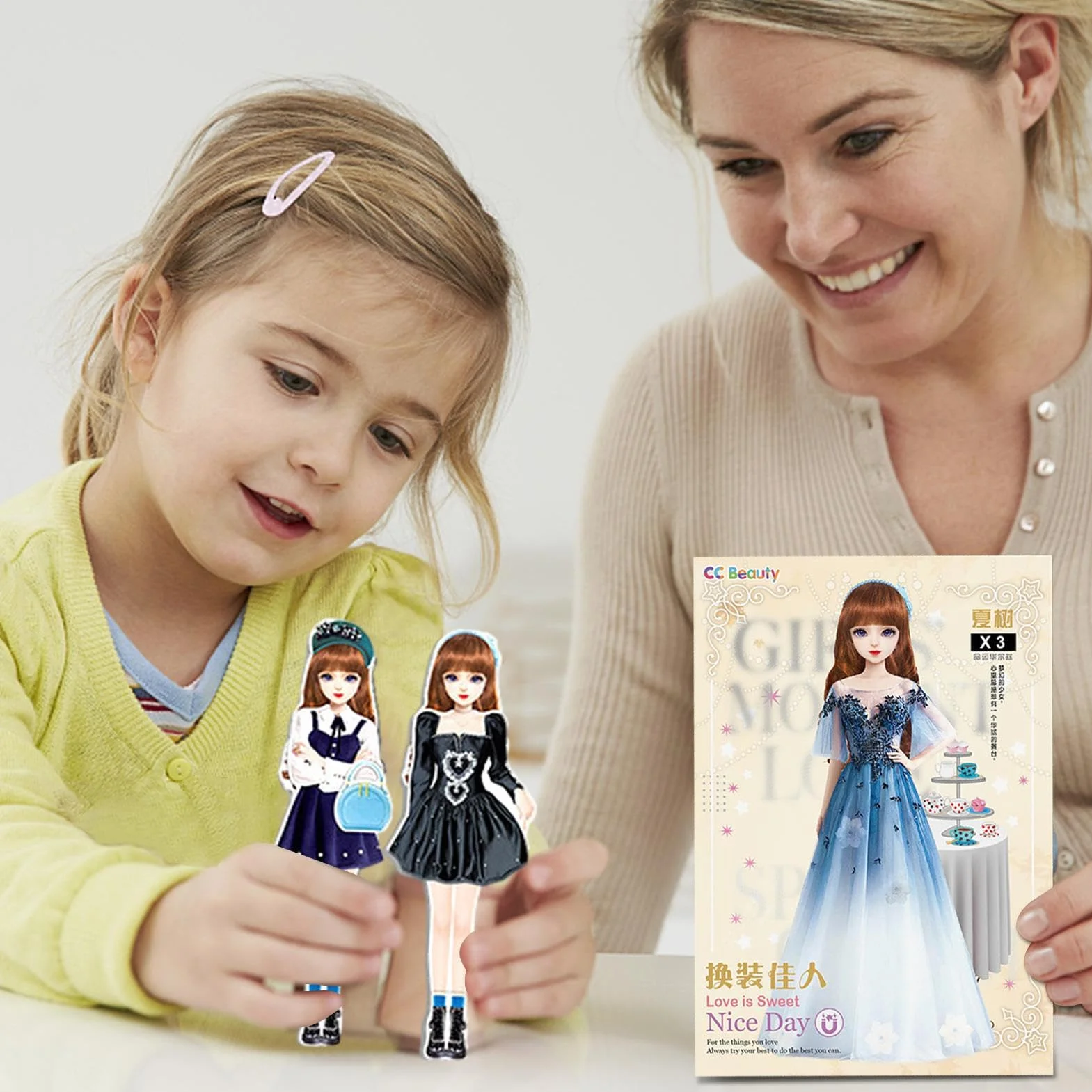 Magnetyczne lalki papierowe, magnetyczne lalki do przebierania, Magnetyczna lalka papierowa do ubierania księżniczki, Przenośne magnetyczne puzzle ubierania bez zadziorów na prezent urodzinowy dla