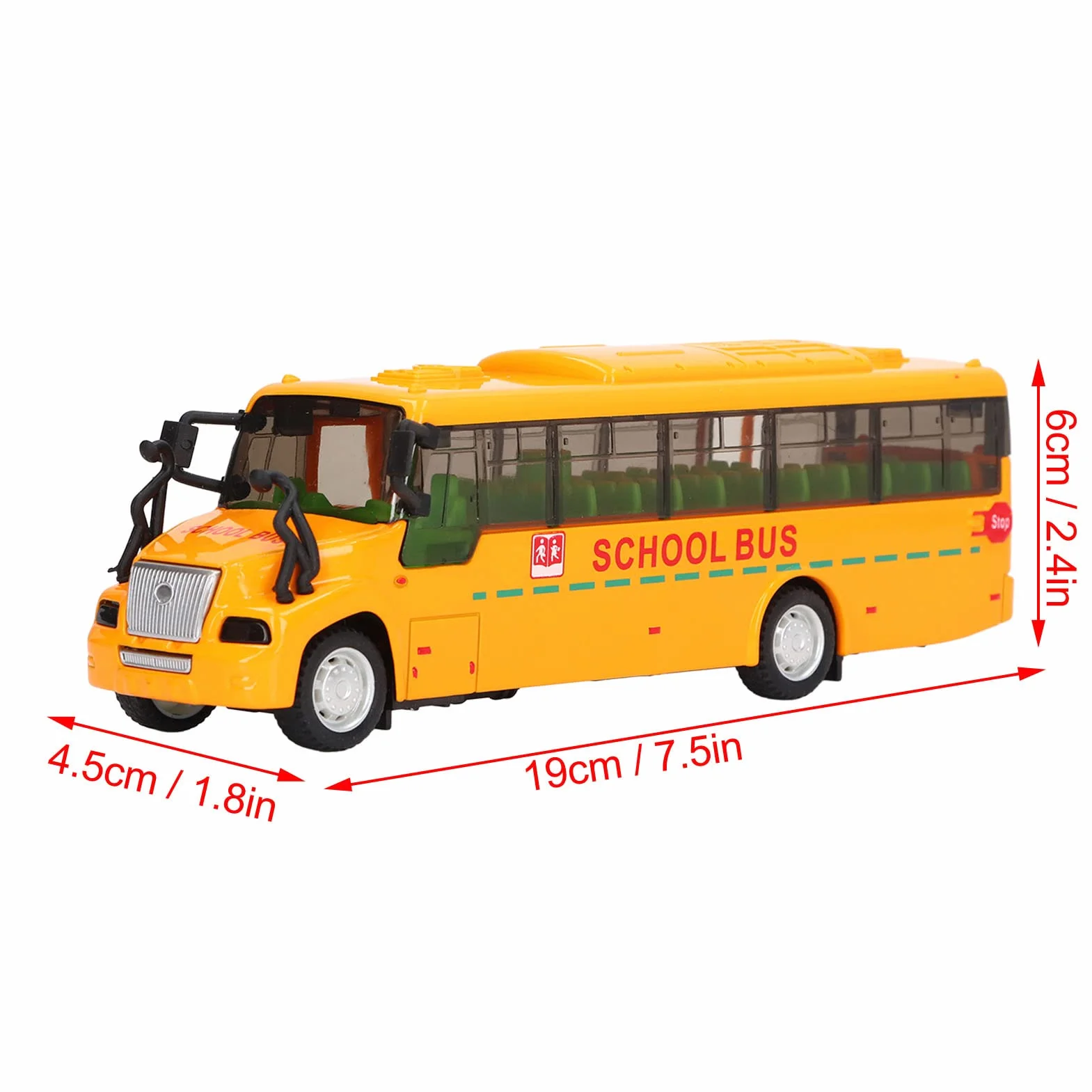 Żółty Autobus Szkolny Zabawka, Odlewanie ze Stopu Otwierane Drzwi Samochód z Napędem Pull Back 1:32 Pojazd Zabawkowy ze światłami Dźwięki Autobus Szkolny Zabawka dla Małych Dzieci