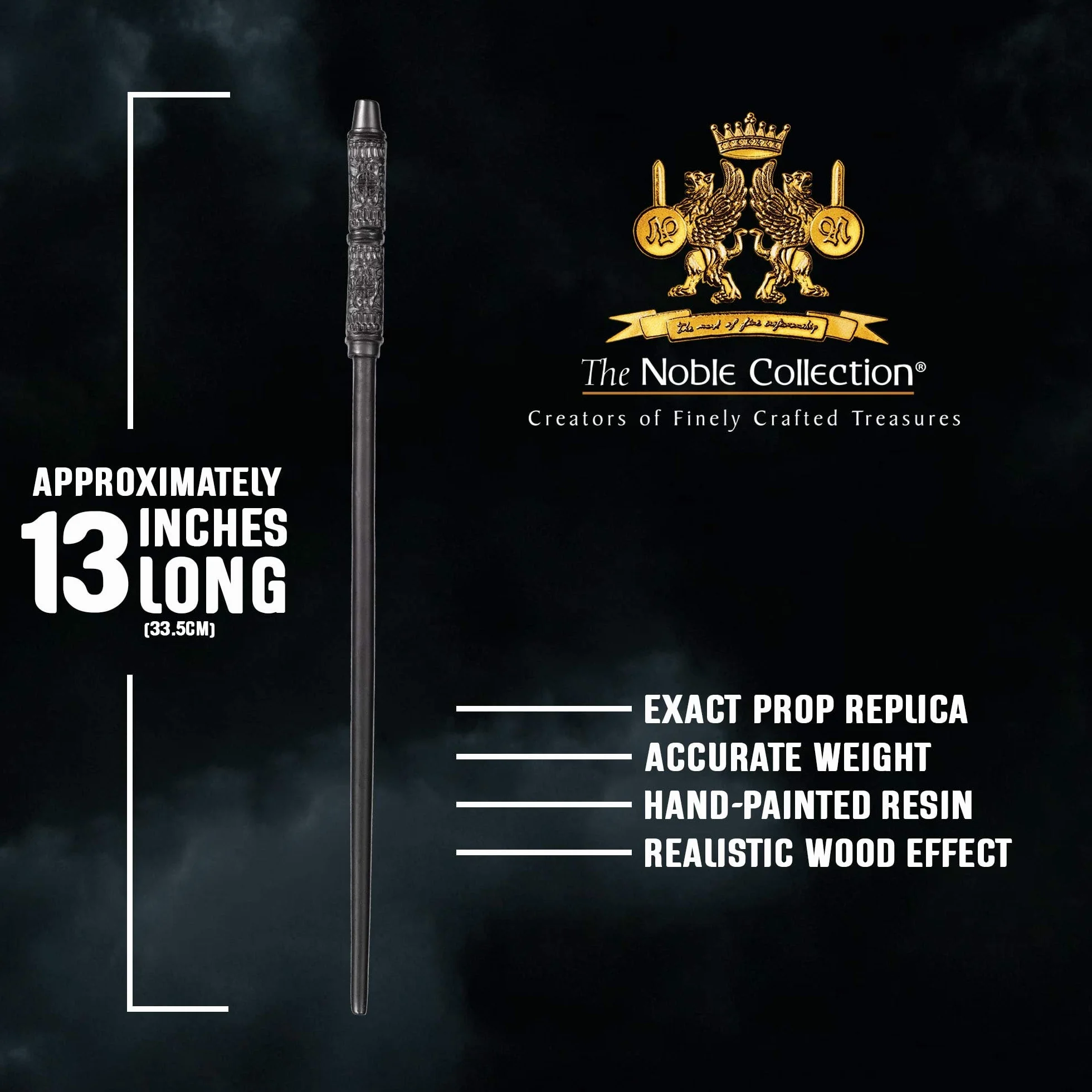 The Noble Collection Różdżka profesora Snape'a w pudełku Ollivanders 13-calowa różdżka profesora Snape'a z oryginalnym pudełkiem z różdżkami Ollivanders - Zestaw filmowy o Harrym Potterze Różdżki z rekwizytami