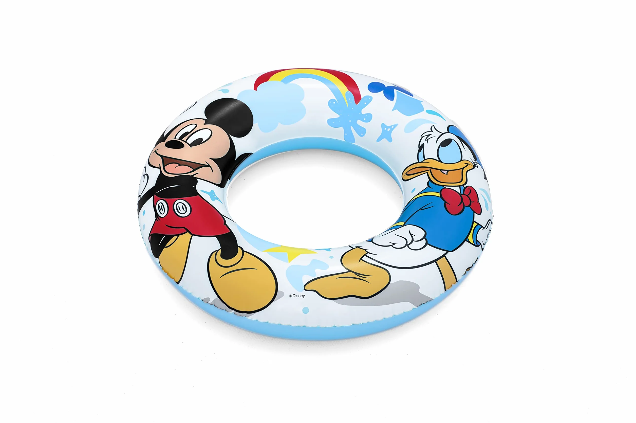 BESTWAY Nadmuchiwane Koło Ratunkowe Mickey Roadster Racer 91004 Średnica 11 cm Wielokolorowe Plastikowe