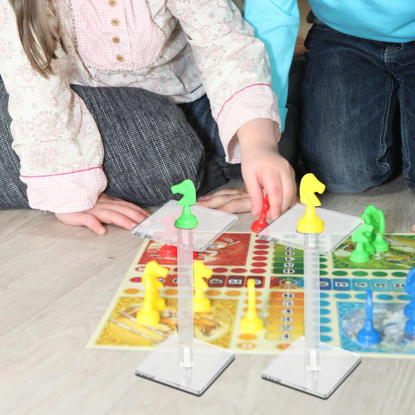 BOXOB 2szt Latające Miniatury Bojowe Risers, Regulowana Wysokość Wielopoziomowej Platformy Akrylowe Stojaki Bojowe do Prezentacji Terenu do Miniatur DND Gier Planszowych Akcesoriów RPG