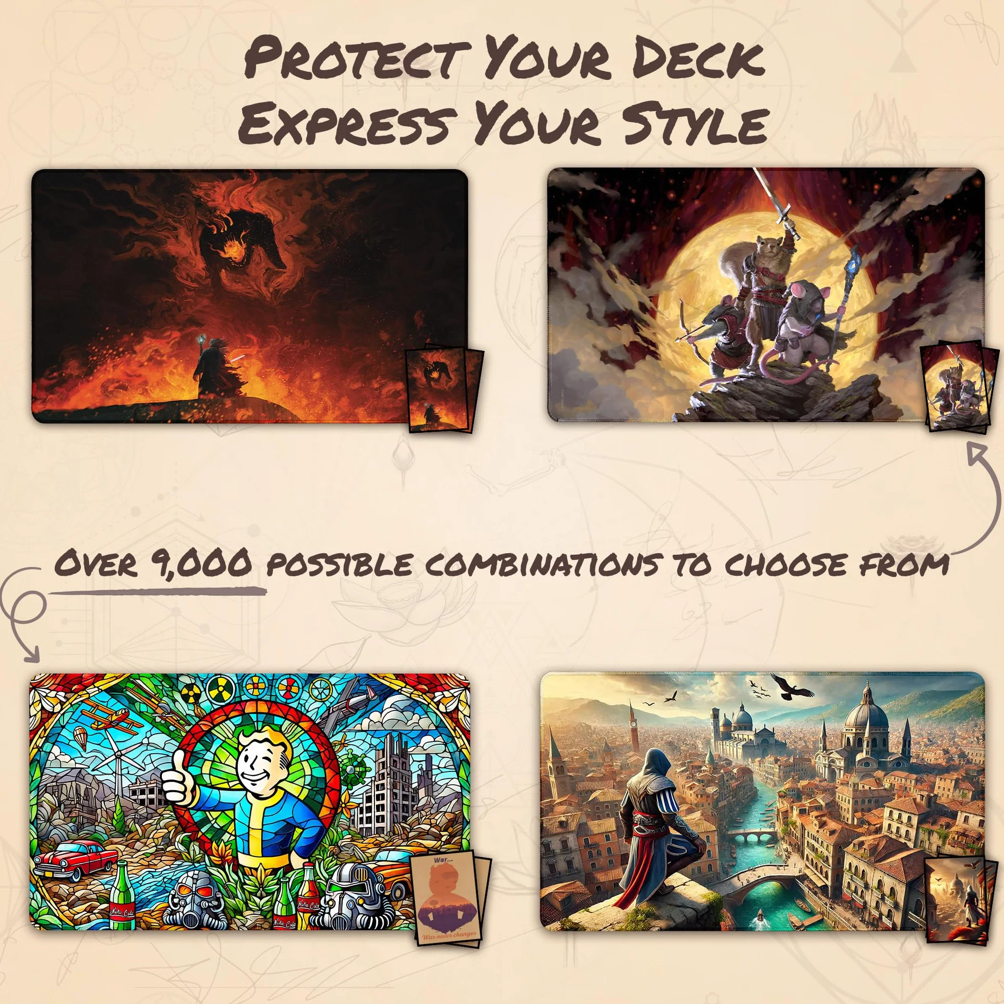 Witch King Of Angmar (Stitched) - MTG Playmat by Anato Finnstark, LOTR Lord of the Rings - Compatible with Magic the Gathering Playmat - Play MTG, YuGiOh, TCG - Original Play Mat Art Designs