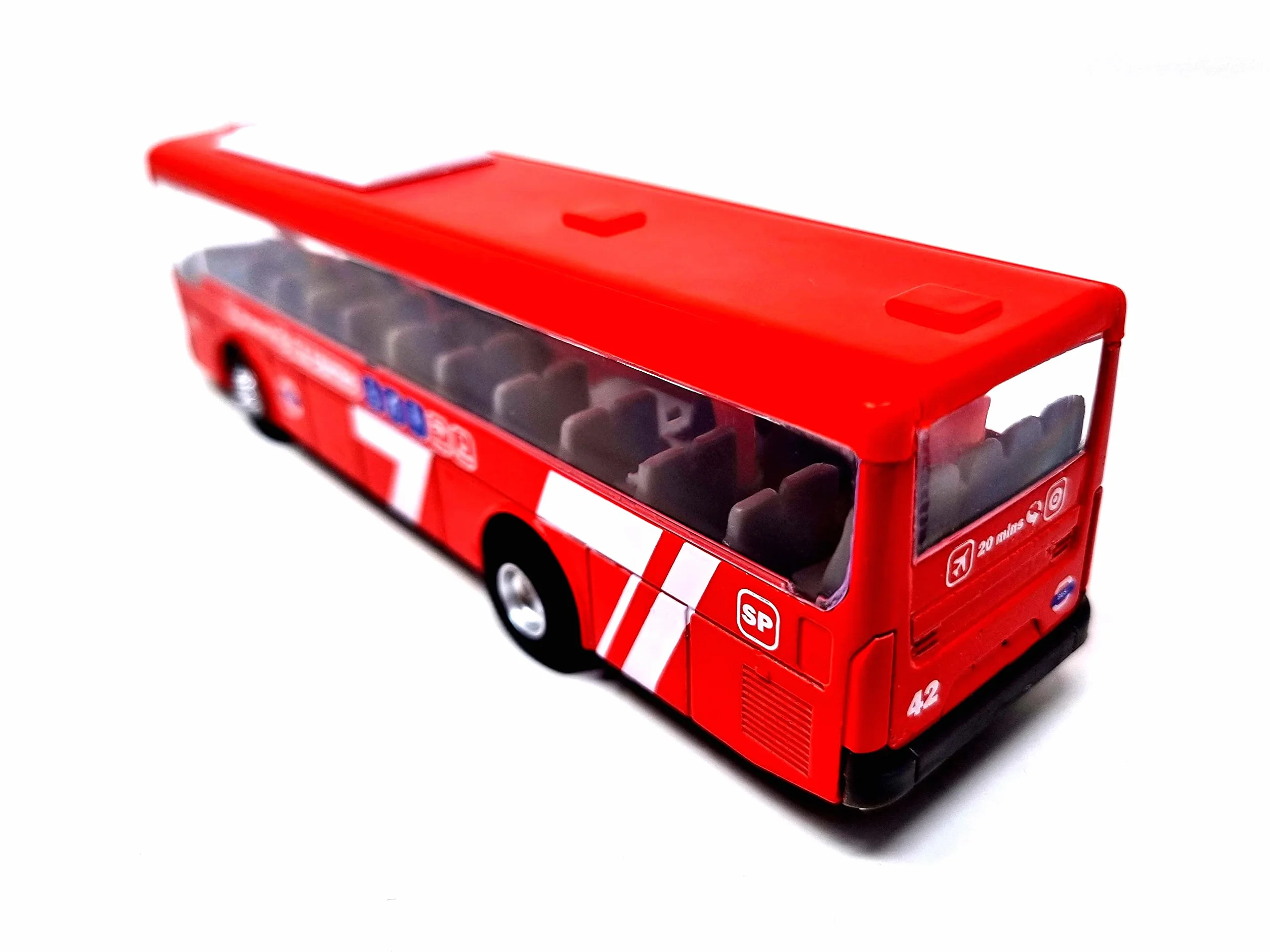 PLAYJOCS GT-8112 Bus Miejski pojazd metalowy co części z tworzywa sztucznego, pomysł dla dzieci i kolekcjonerów.