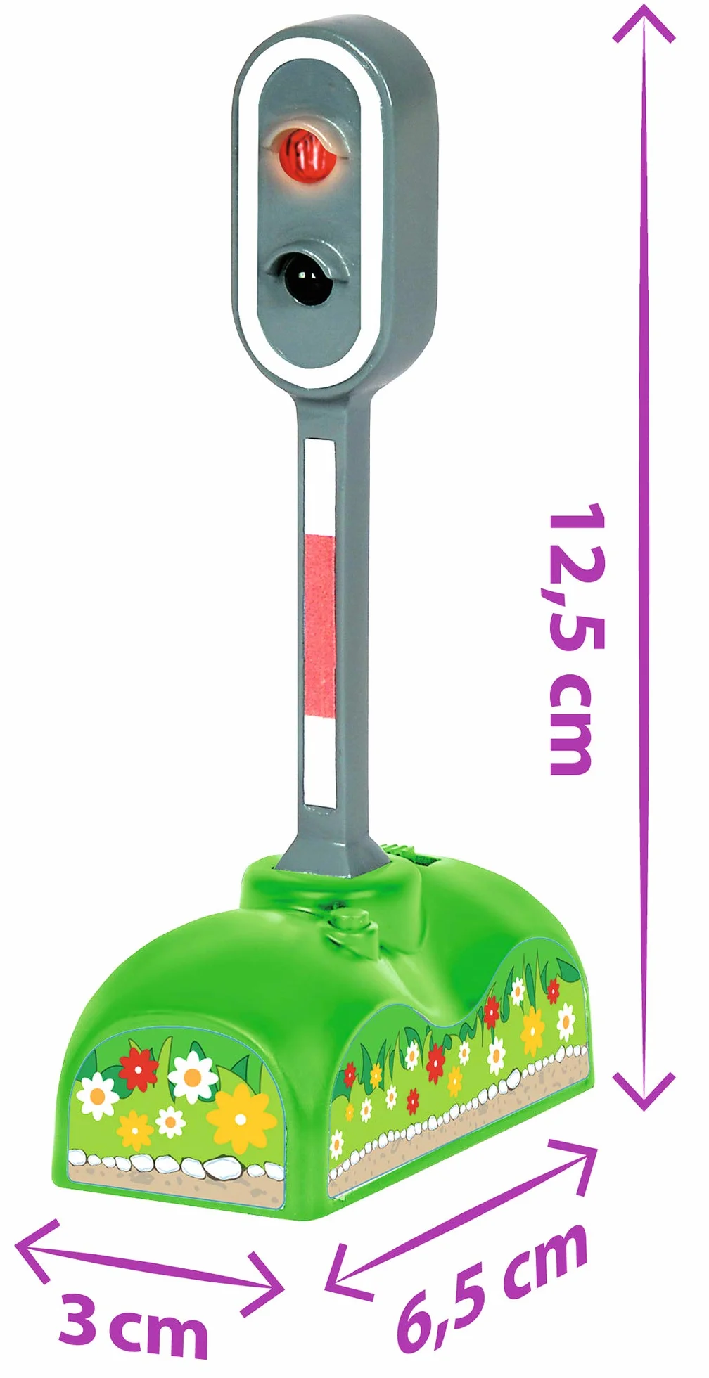 Eichhorn 195024 100001520 - elektryczny sygnał świetlny, czerwone i zielone światło LED, ręczna/automatyczna funkcja oświetlenia, w tym baterie, 6,5 x 3 x 12,5 cm