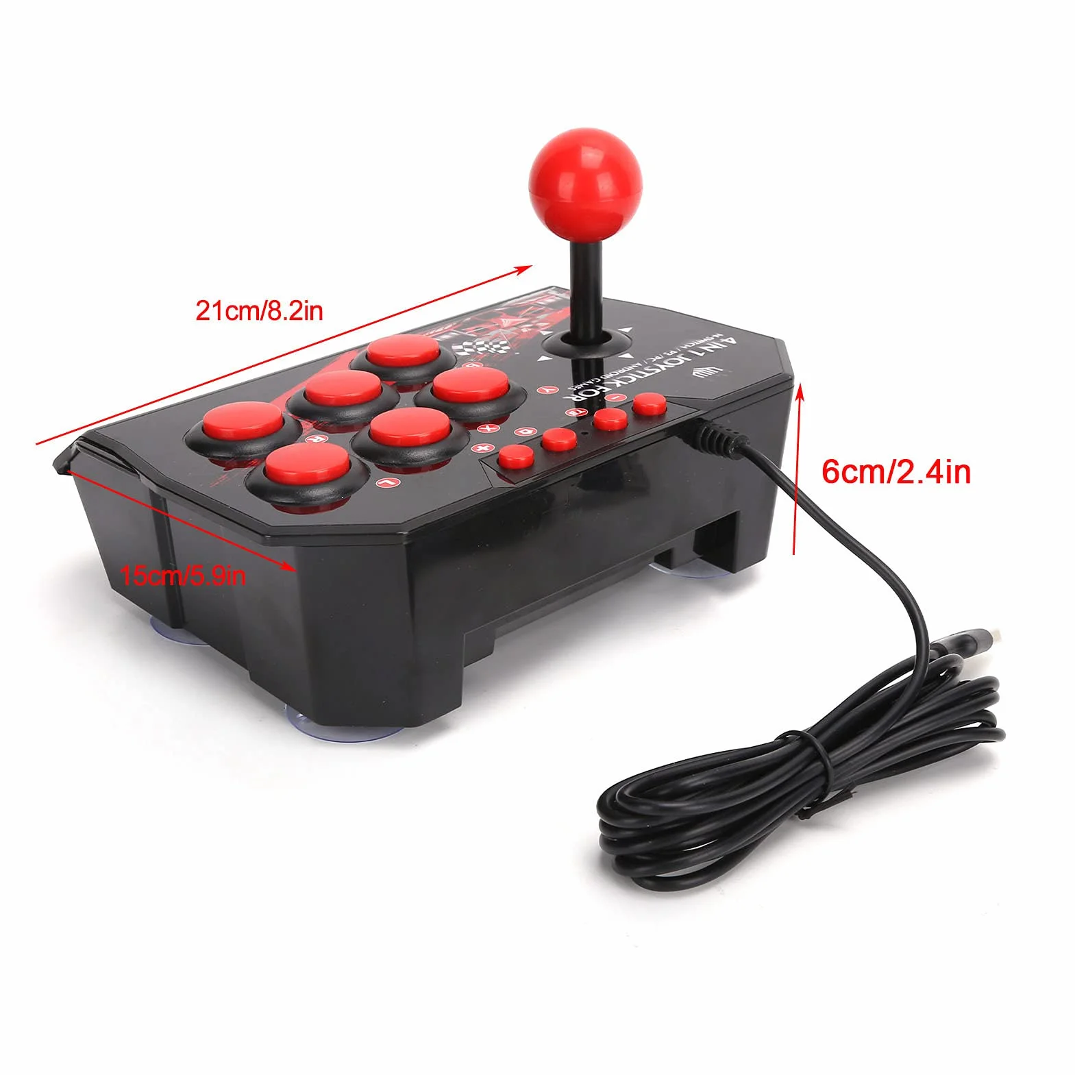 Arcade Fight Stick, przewodowy drążek arkadowy uniwersalny przenośny Arcade Fight Stick kontroler do gier komputerowych akcesoria do przełącznika/PC/PS3