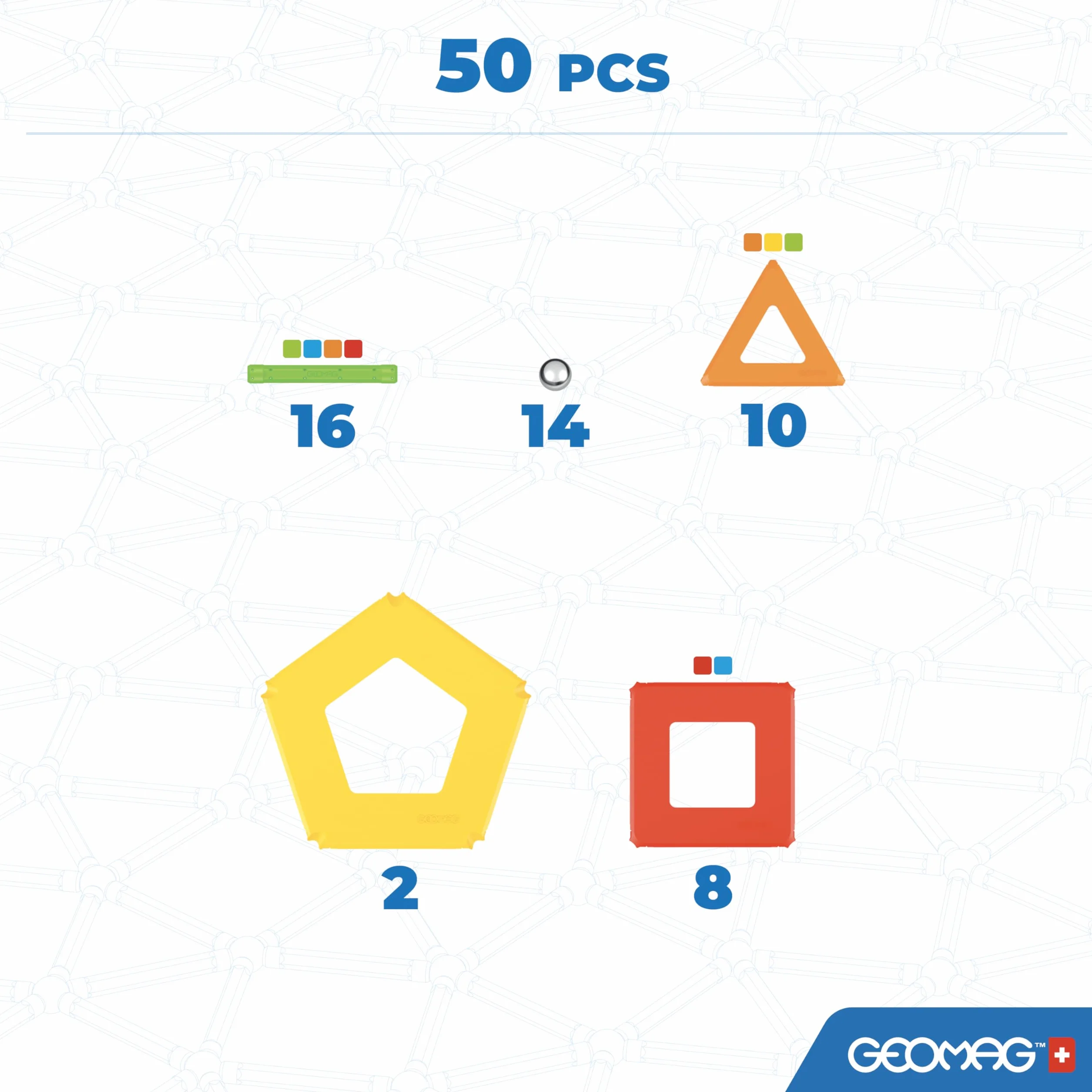 Geomag 00352 Confetti 50-częściowy zestaw