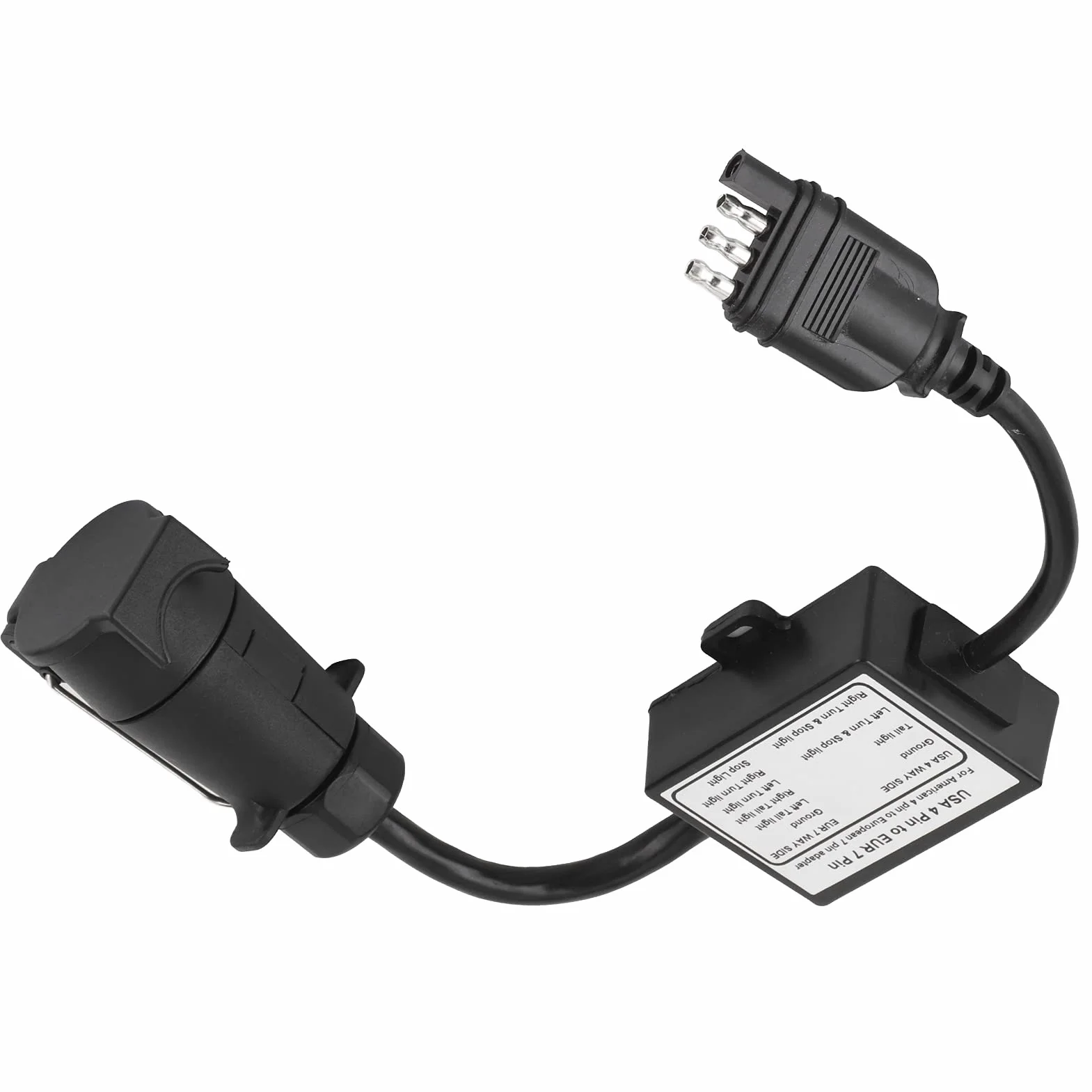 Adapter do przyczepy 7 13, konwerter światła USA 4-biegunowy na 7-biegunowy, separacja sygnału hamowania