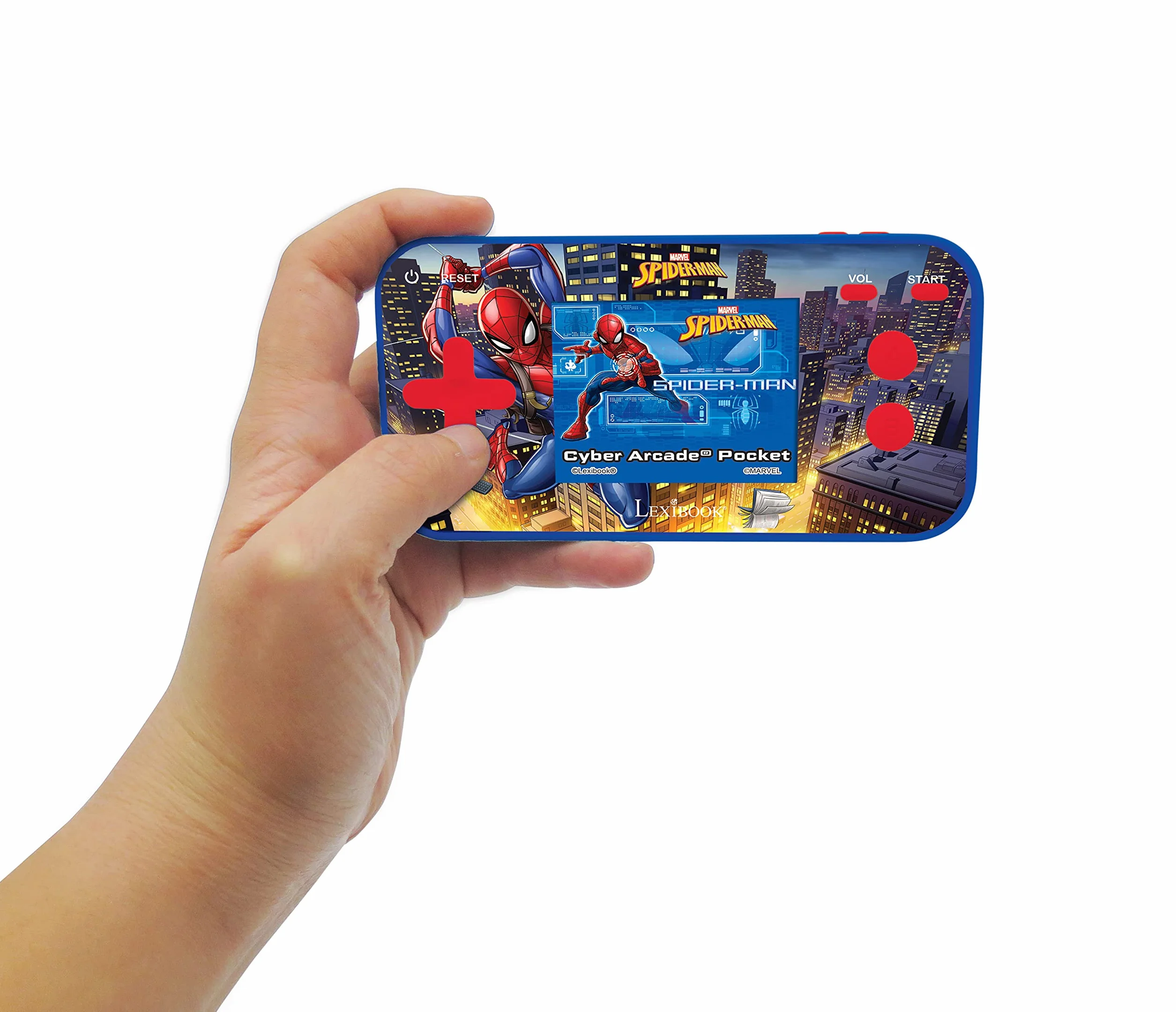 Lexibook Spider-Man JL1895SP Przenośna Konsola do Gier dla Dzieci w Wieku od 3 Lat, 150 Gier, LCD, Zasilana Bateriami, Czerwona, Niebieska, JL1895SP