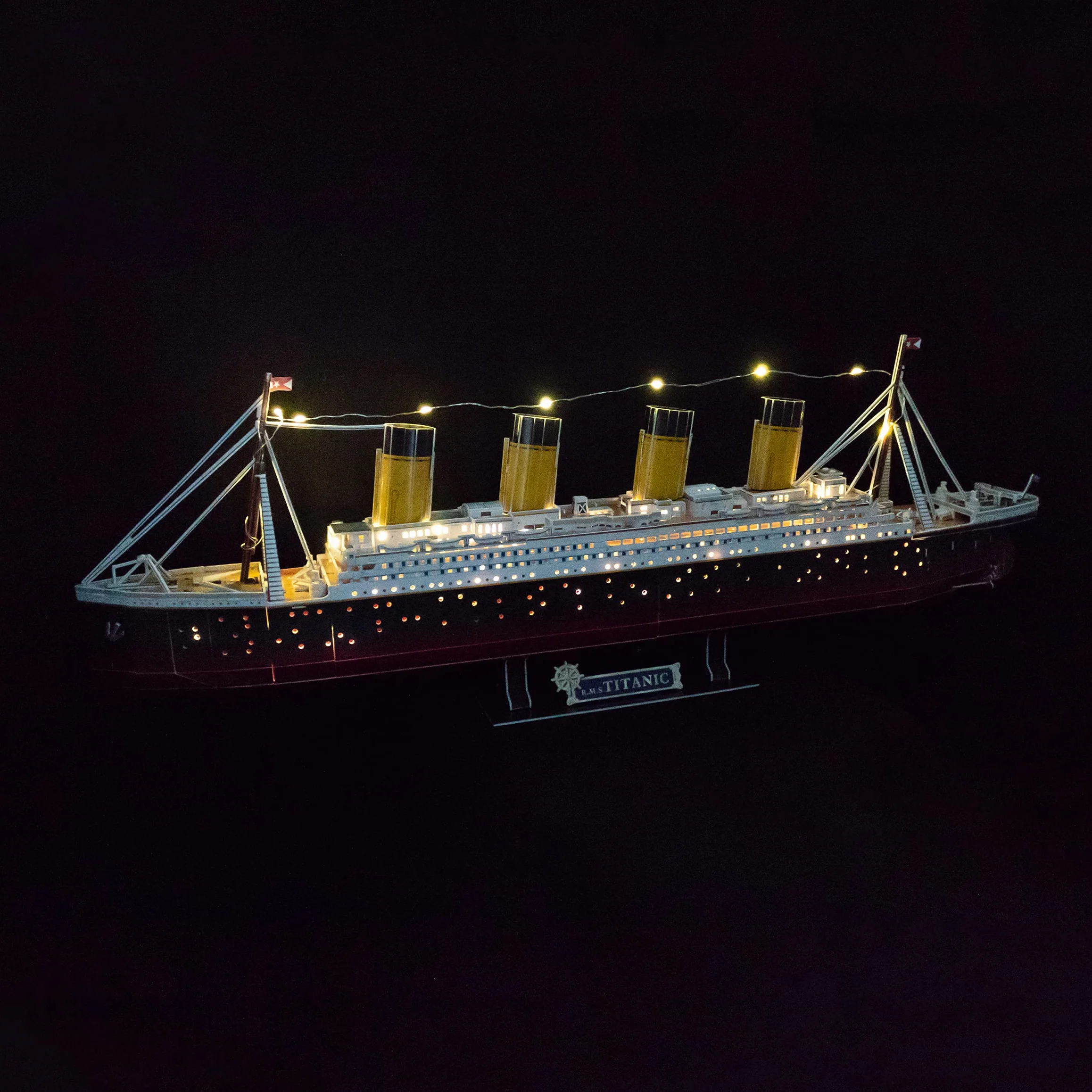 Puzzle 3D - Titanic Makieta LED | Makiety do budowy dorosłych i dzieci | Titanic Makieta | Makieta LED Boat 266 sztuk | Puzzle 3D | Makiety do jazdy