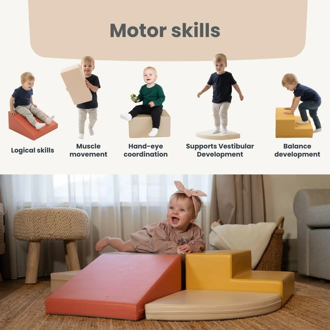IGLU SOFT PLAY Corner Climber 5 szt. miękkich klocków, gigantyczne klocki piankowe (pastelowe jesieni)