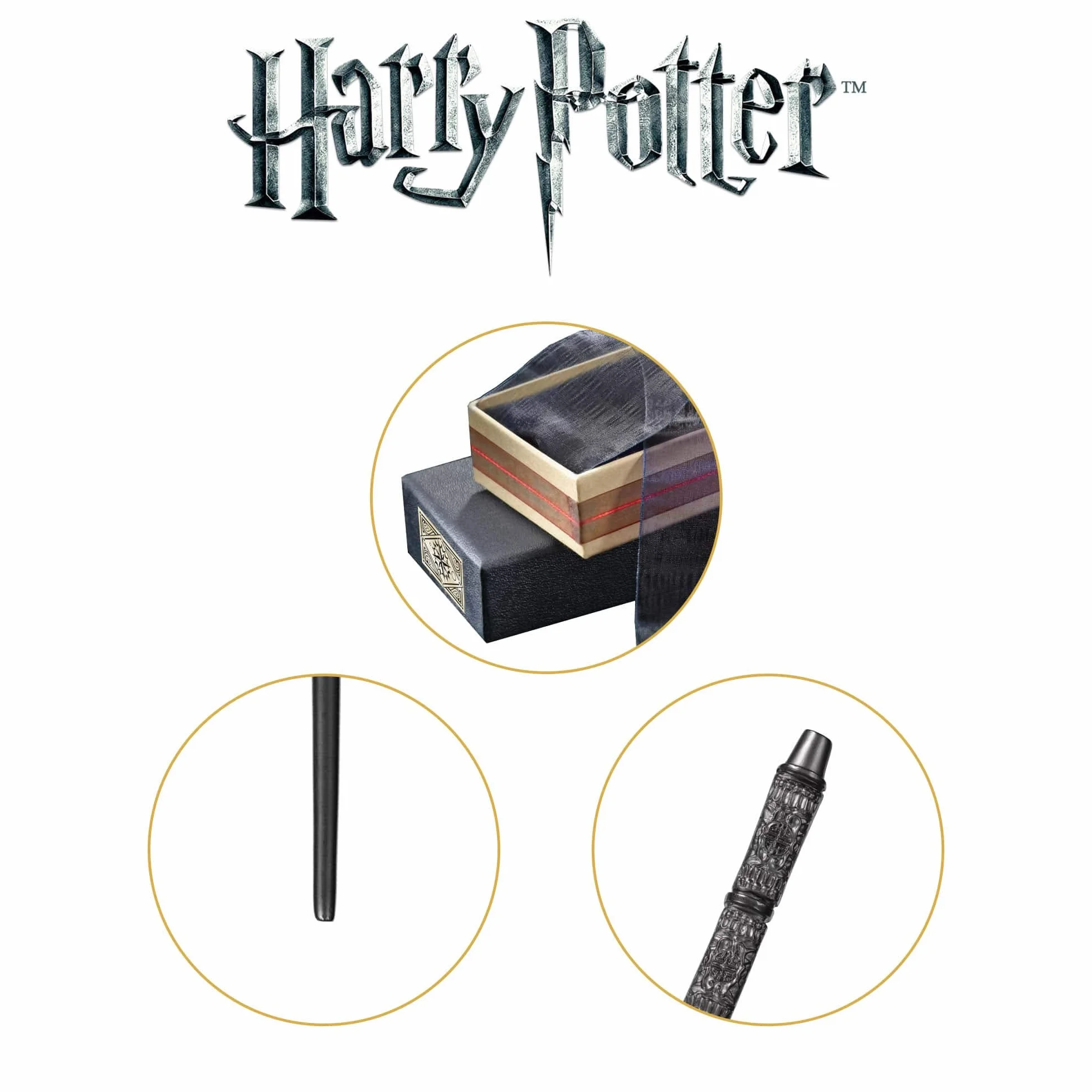 The Noble Collection Różdżka profesora Snape'a w pudełku Ollivanders 13-calowa różdżka profesora Snape'a z oryginalnym pudełkiem z różdżkami Ollivanders - Zestaw filmowy o Harrym Potterze Różdżki z rekwizytami