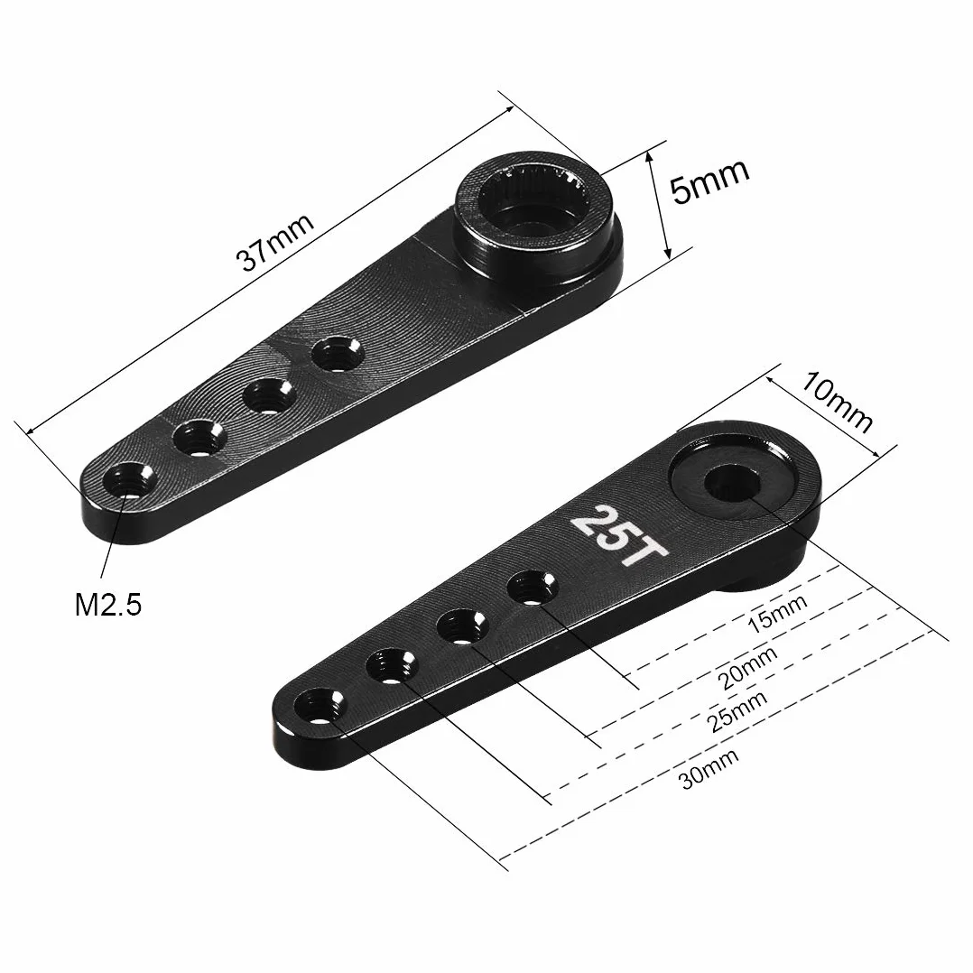 sourcing map 2 szt. aluminium 25T Servo Horn do Futaba Savox RC model samochód łódź czarny